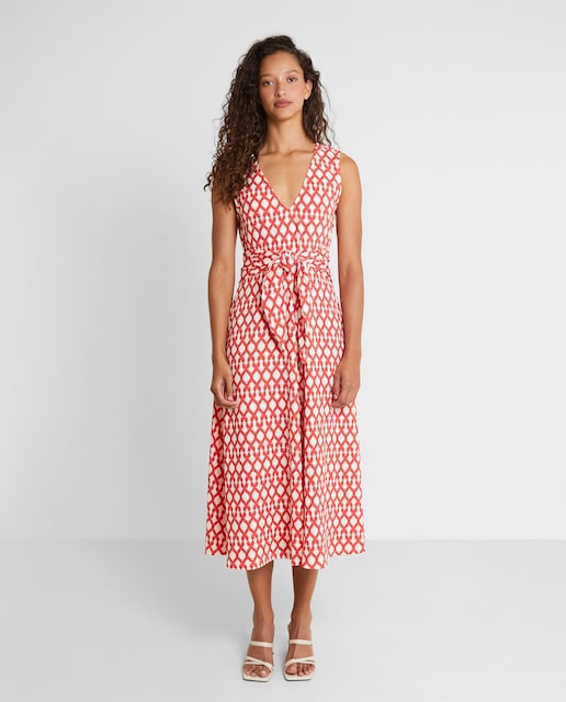 Imagen 0 de Vestido midi de punto estampado