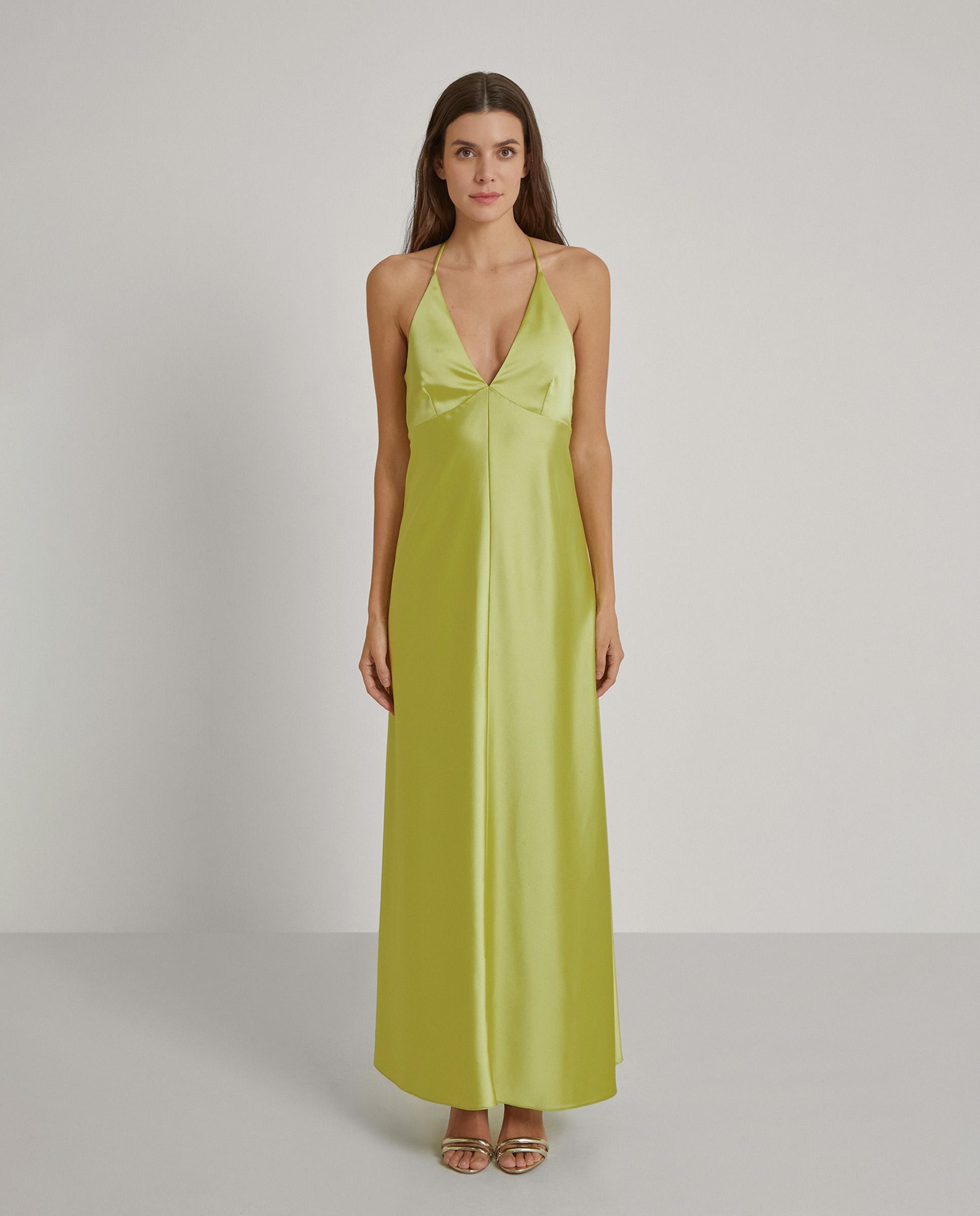 Vestido largo satinado