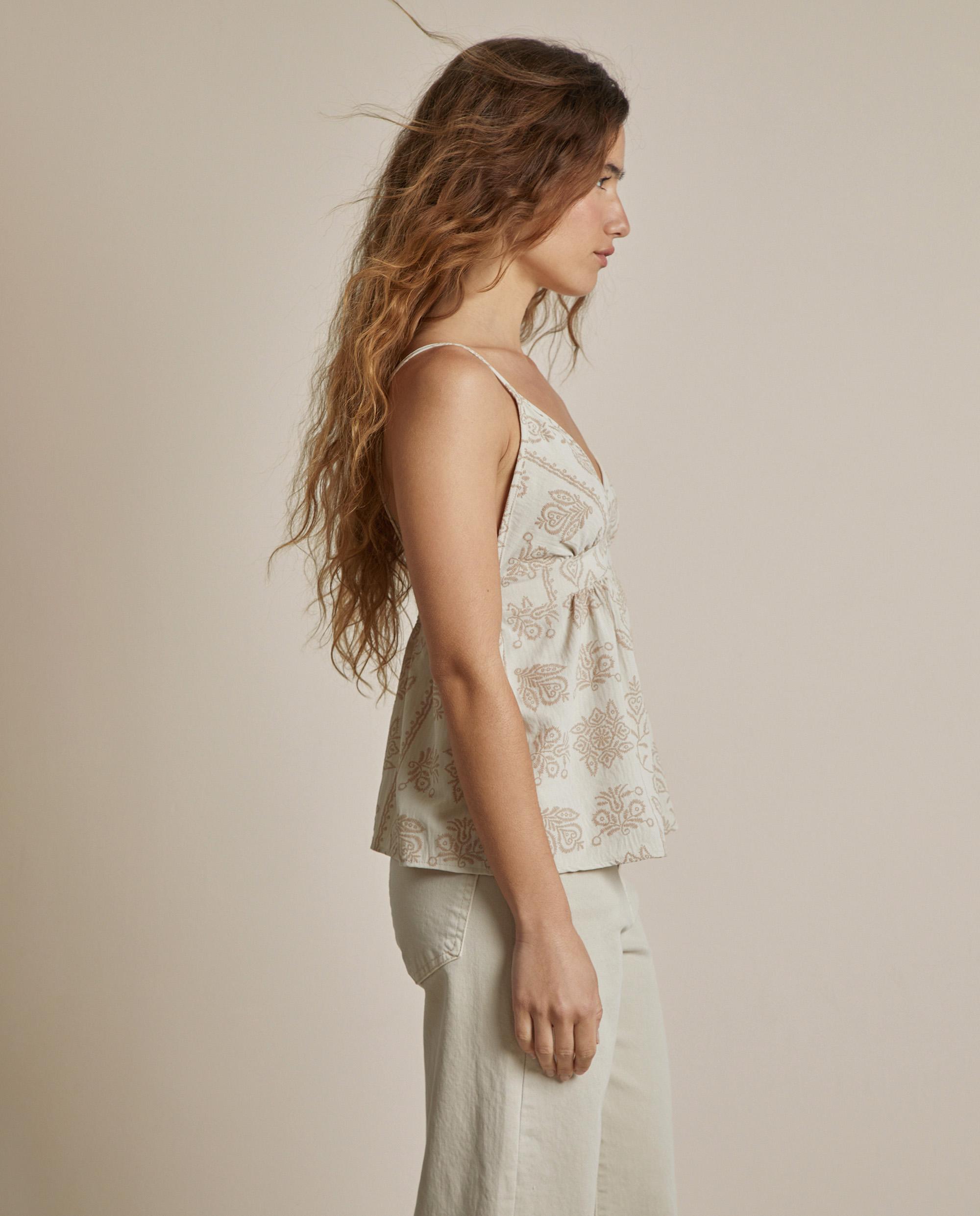 Top de mujer de tirantes con estampado - Trucco - Beige Beige-2