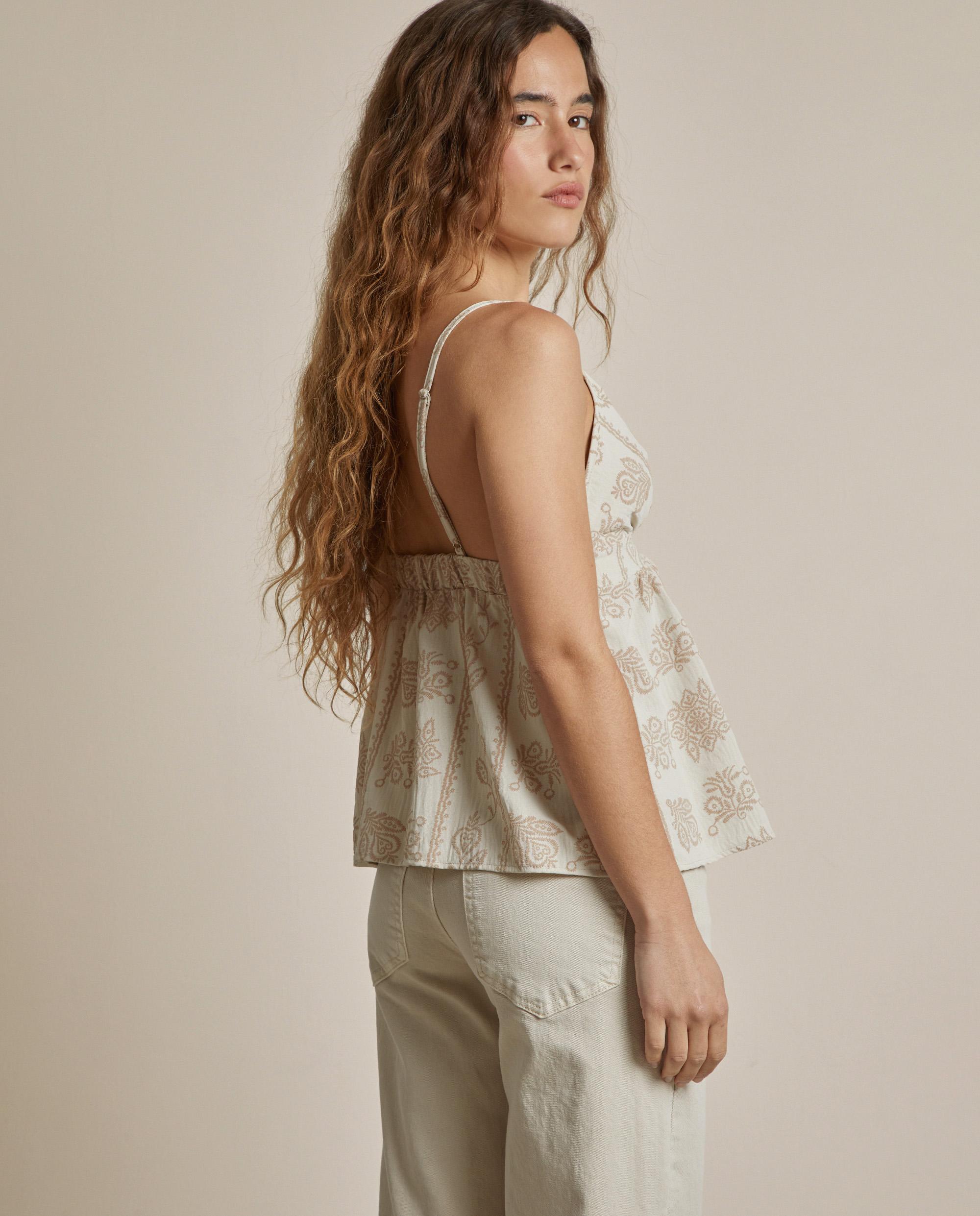 Top de mujer de tirantes con estampado - Trucco - Beige Beige-3