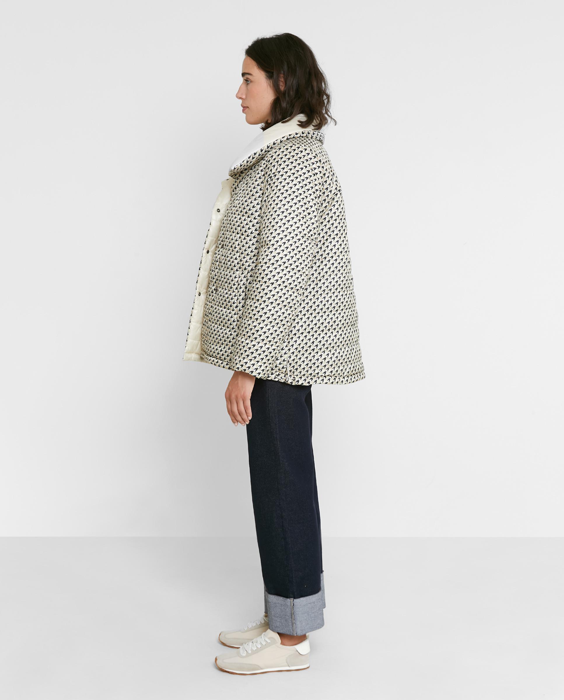 Abrigo acolchado de mujer reversible con cierre cruzado - Trucco - Crudo Crudo-2
