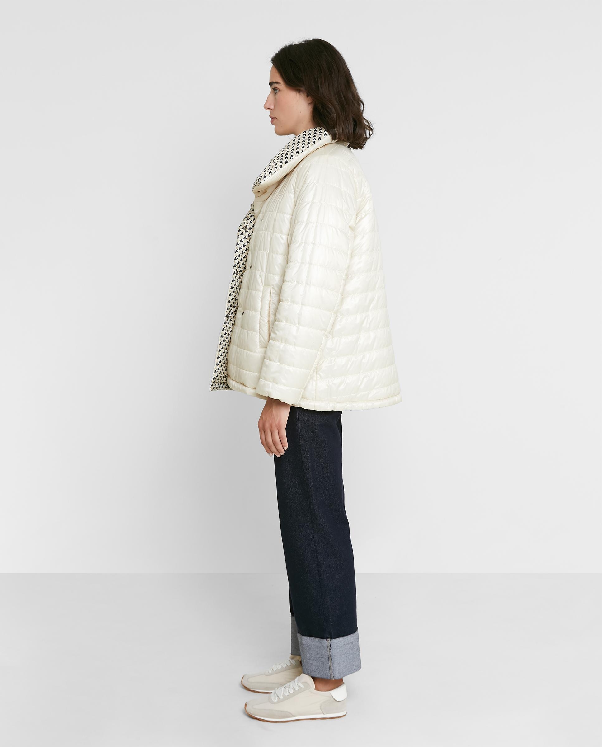 Abrigo acolchado de mujer reversible con cierre cruzado - Trucco - Crudo Crudo-5