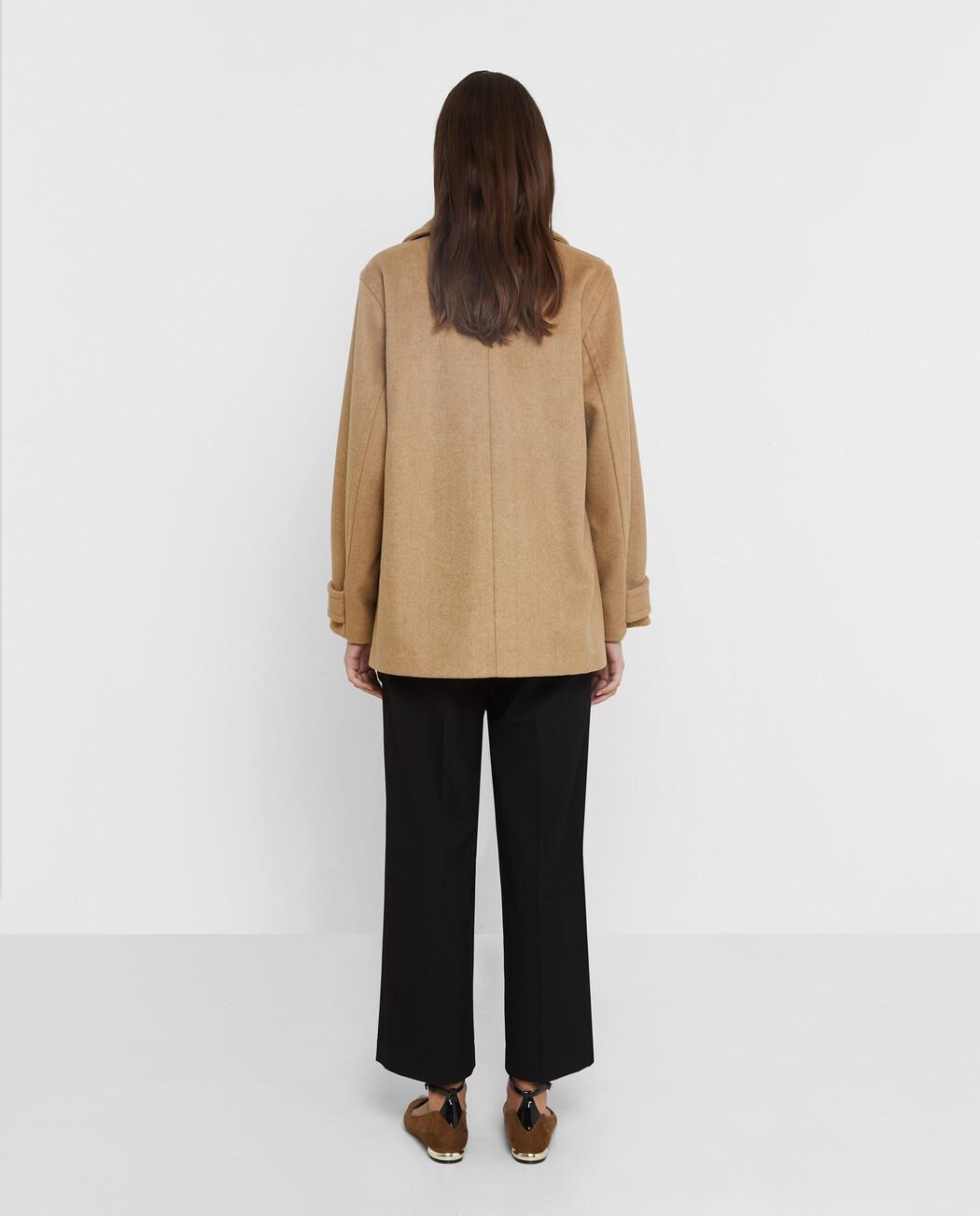 Abrigo de paño de mujer corto con cuello solapa - Trucco - Camel Camel-3
