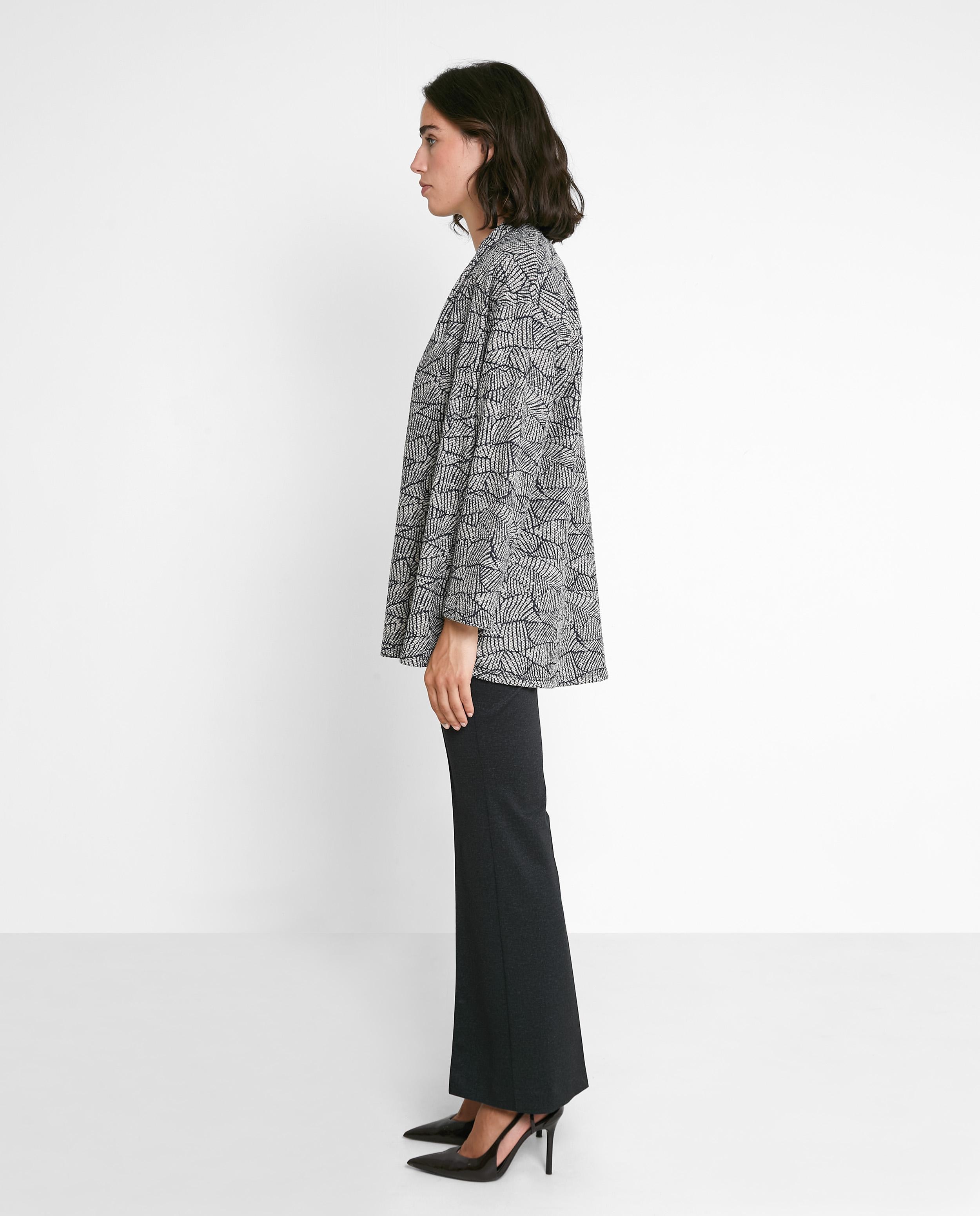 Chaqueta de mujer abierta de punto - Trucco - Gris oscuro Gris oscuro-2