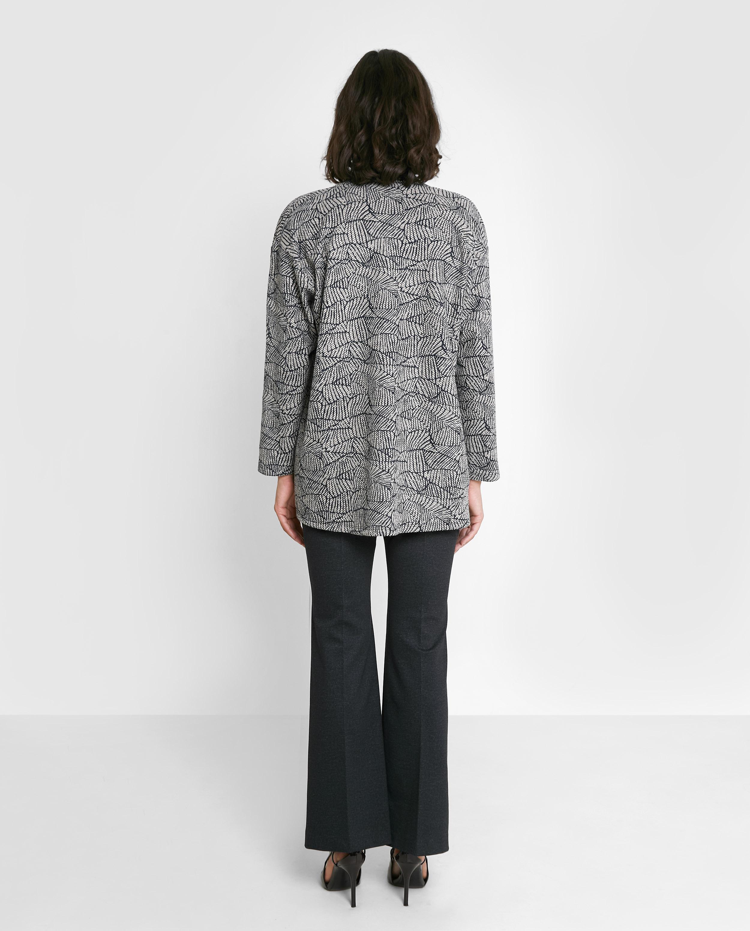 Chaqueta de mujer abierta de punto - Trucco - Gris oscuro Gris oscuro-3