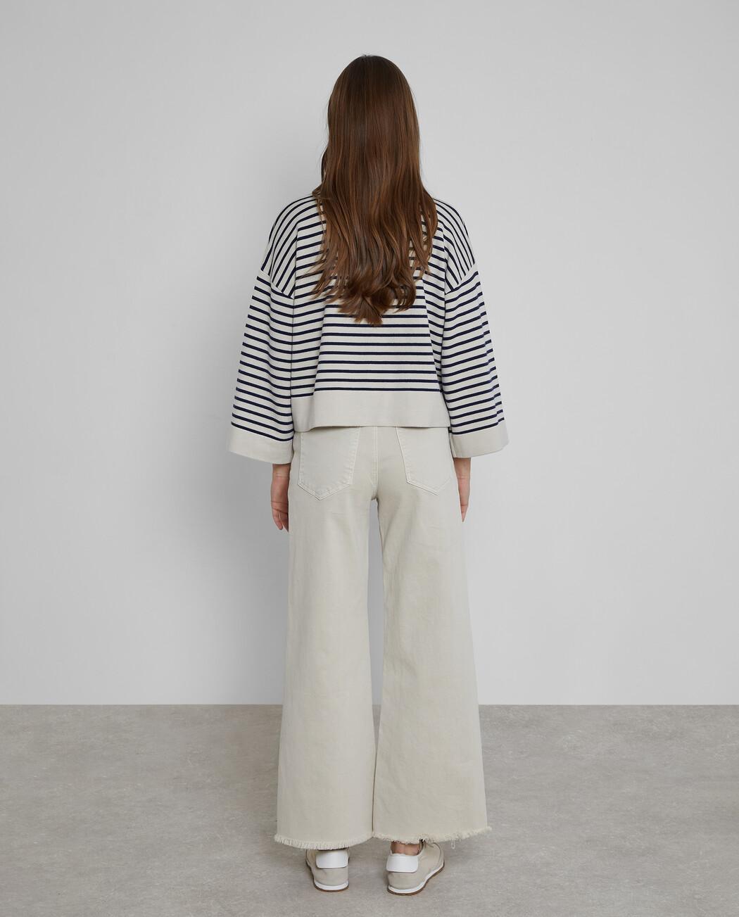 Jersey de mujer en punto con corte oversize - Trucco - Azul/Blanco Azul/Blanco-3