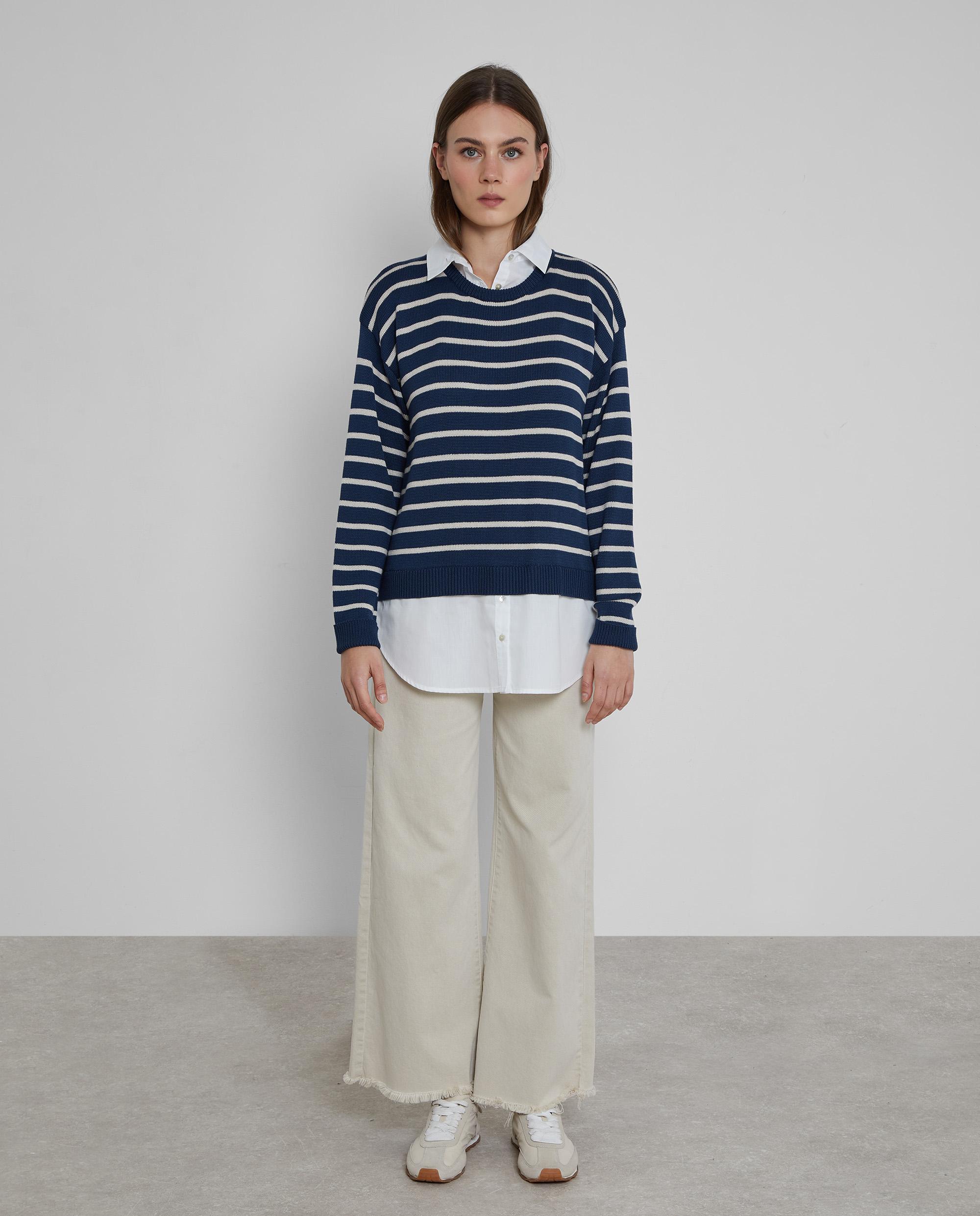 Trucco - Jersey de mujer de punto con estampado de rayas.
