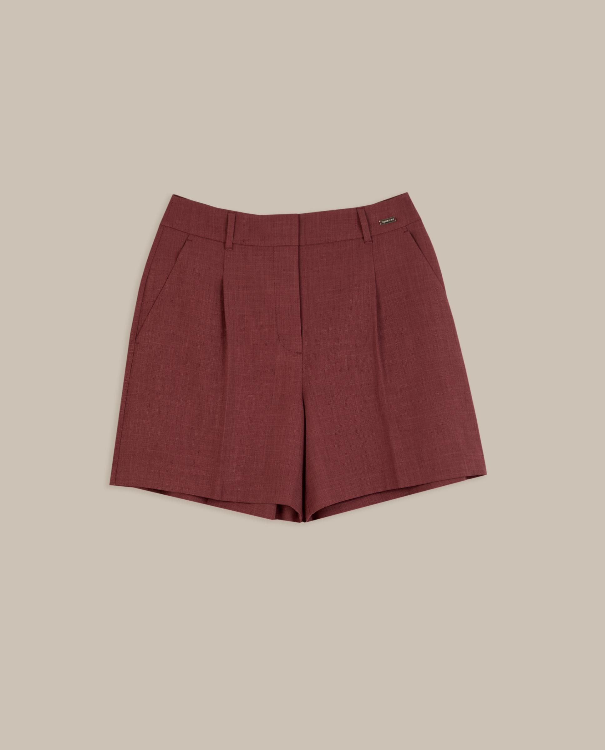 Bermudas de mujer de pinzas - Trucco - Marsala Marsala-4