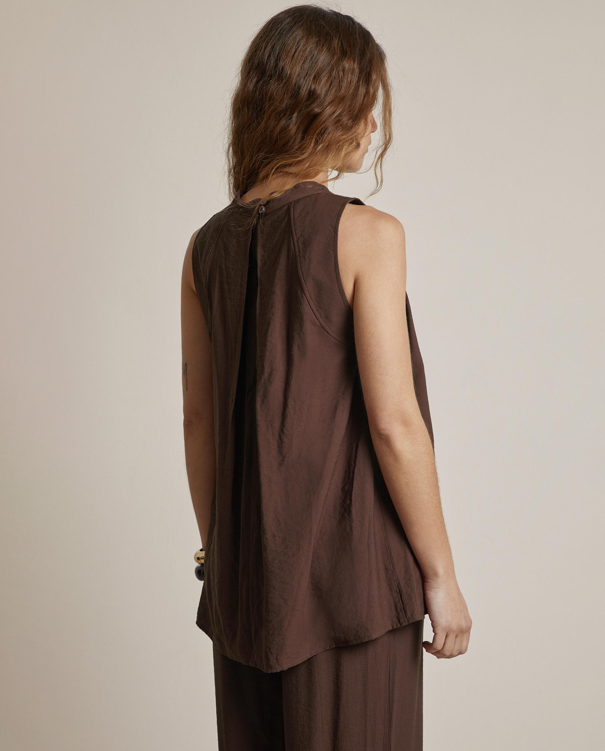 Blusa de mujer fluida sin mangas - Trucco - Moka Moka-2