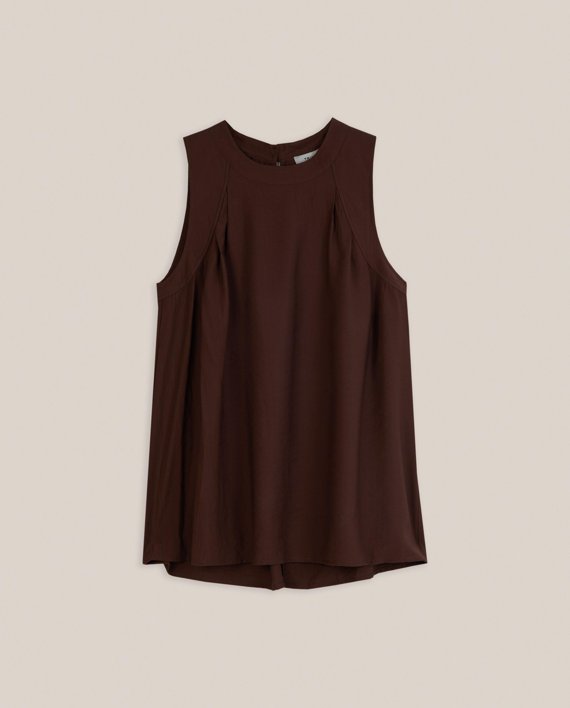 Blusa de mujer fluida sin mangas - Trucco - Moka Moka-4