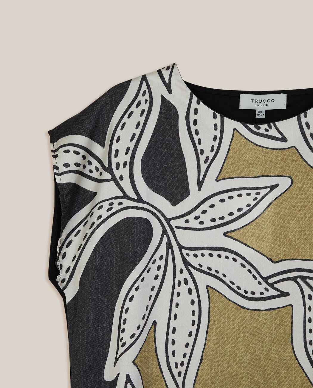 Camiseta de mujer estampada de manga corta - Trucco - Ocre Ocre-3