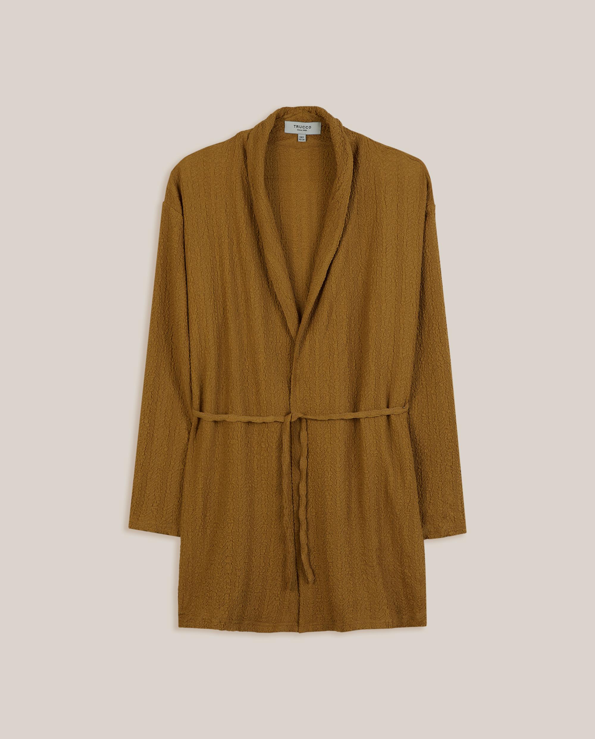 Chaqueta de mujer abierta texturizada - Trucco - Castaño claro Castaño claro-4