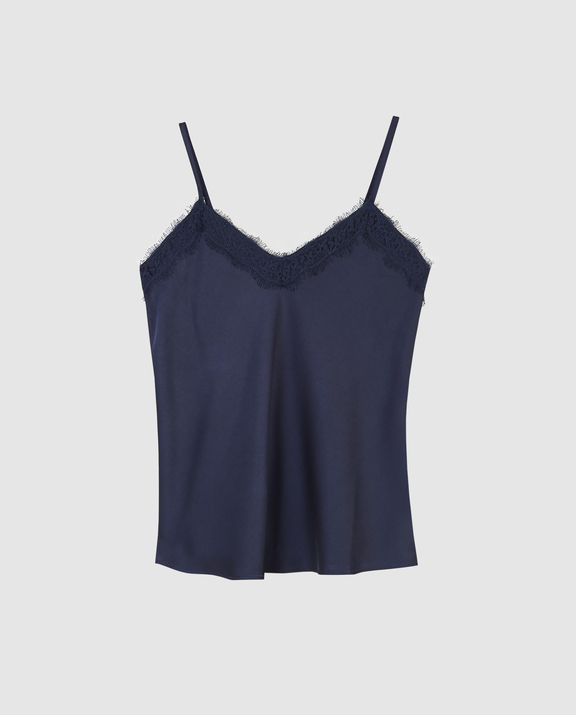 Top de mujer lencero satinado - Trucco - Azul marino Azul marino-4