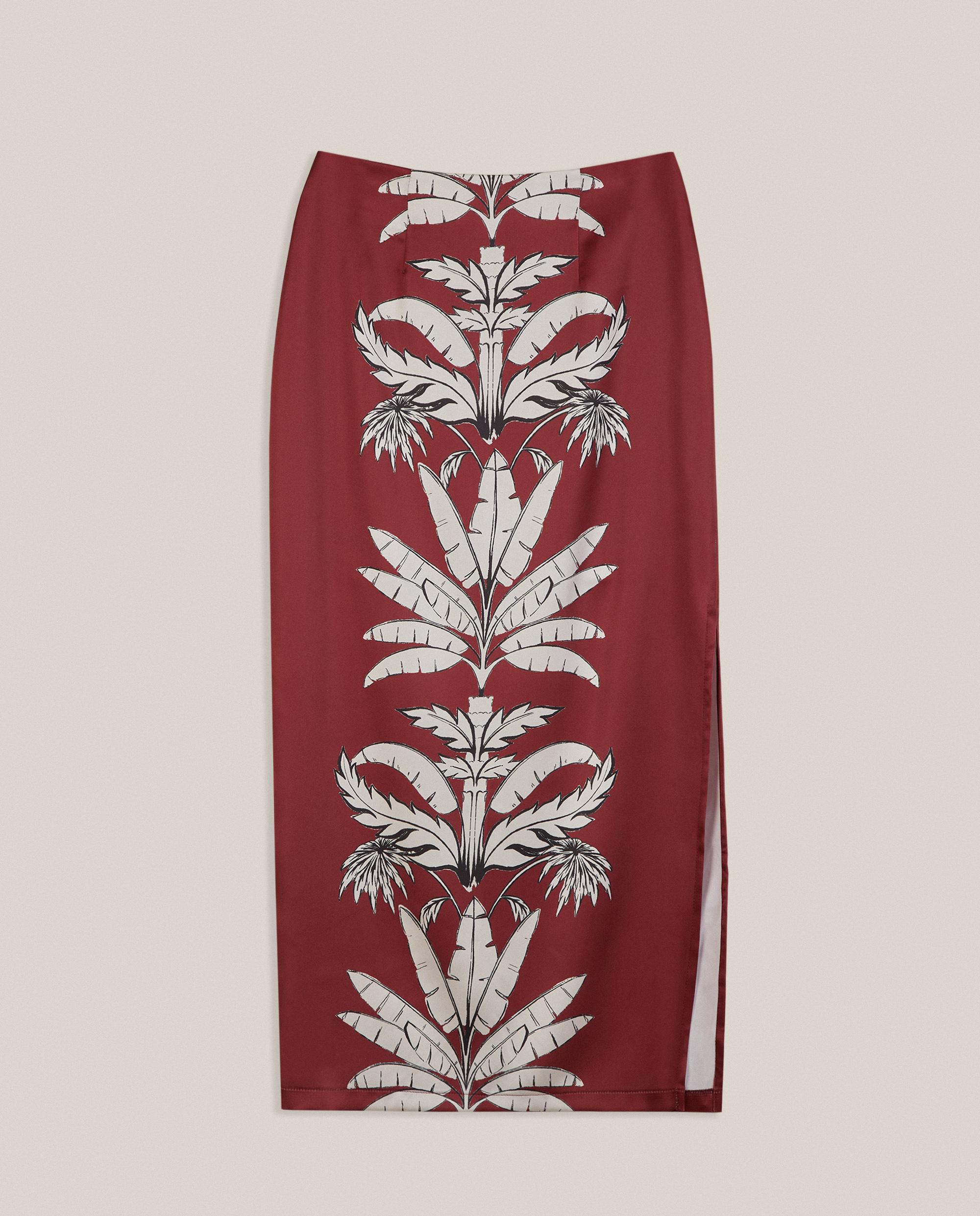 Imagen 4 de Falda midi satinada estampada - Trucco - Burdeos Burdeos