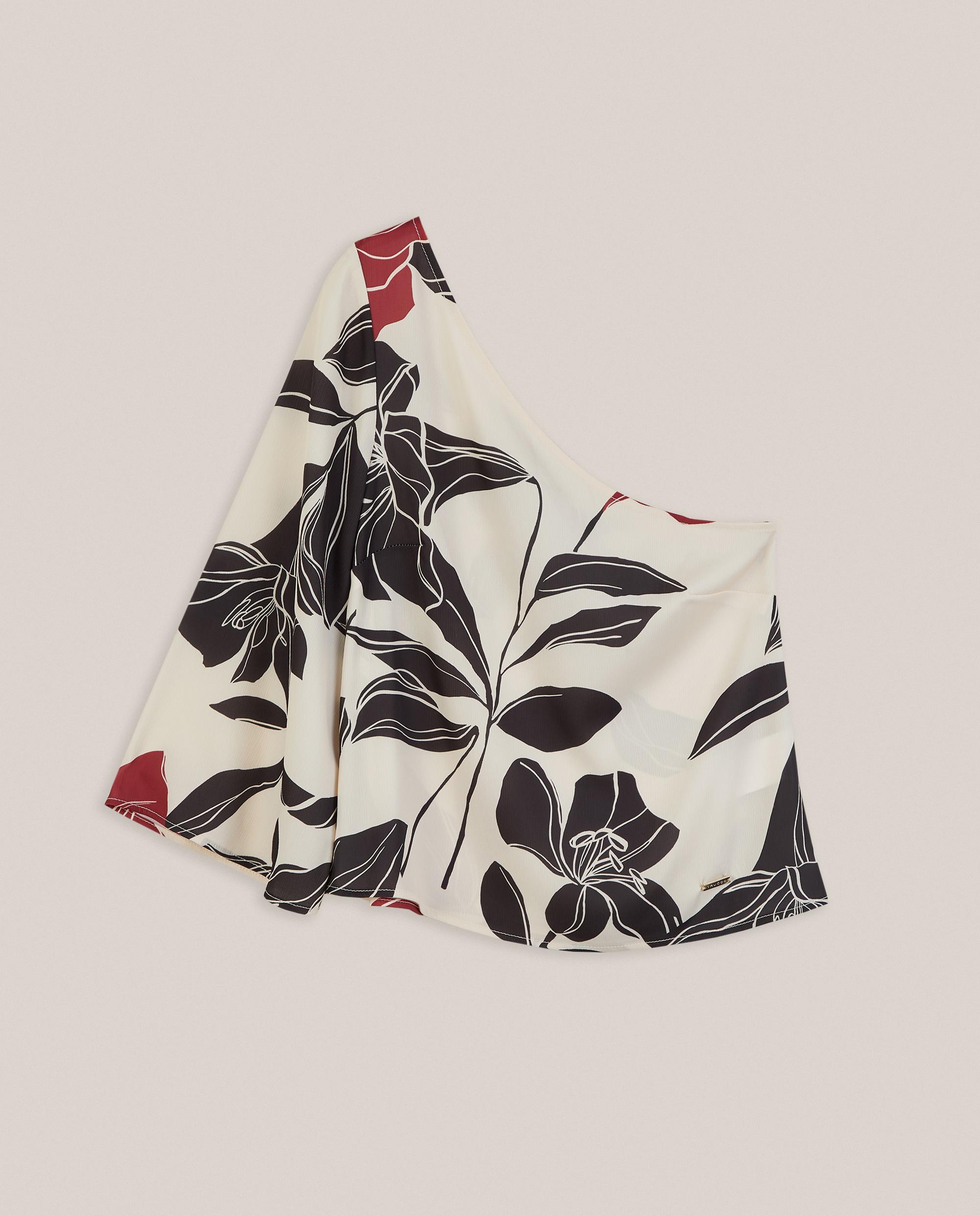 Top de mujer estampado asimétrico - Trucco - Negro / Rojo / Blanco Negro / Rojo / Blanco-3