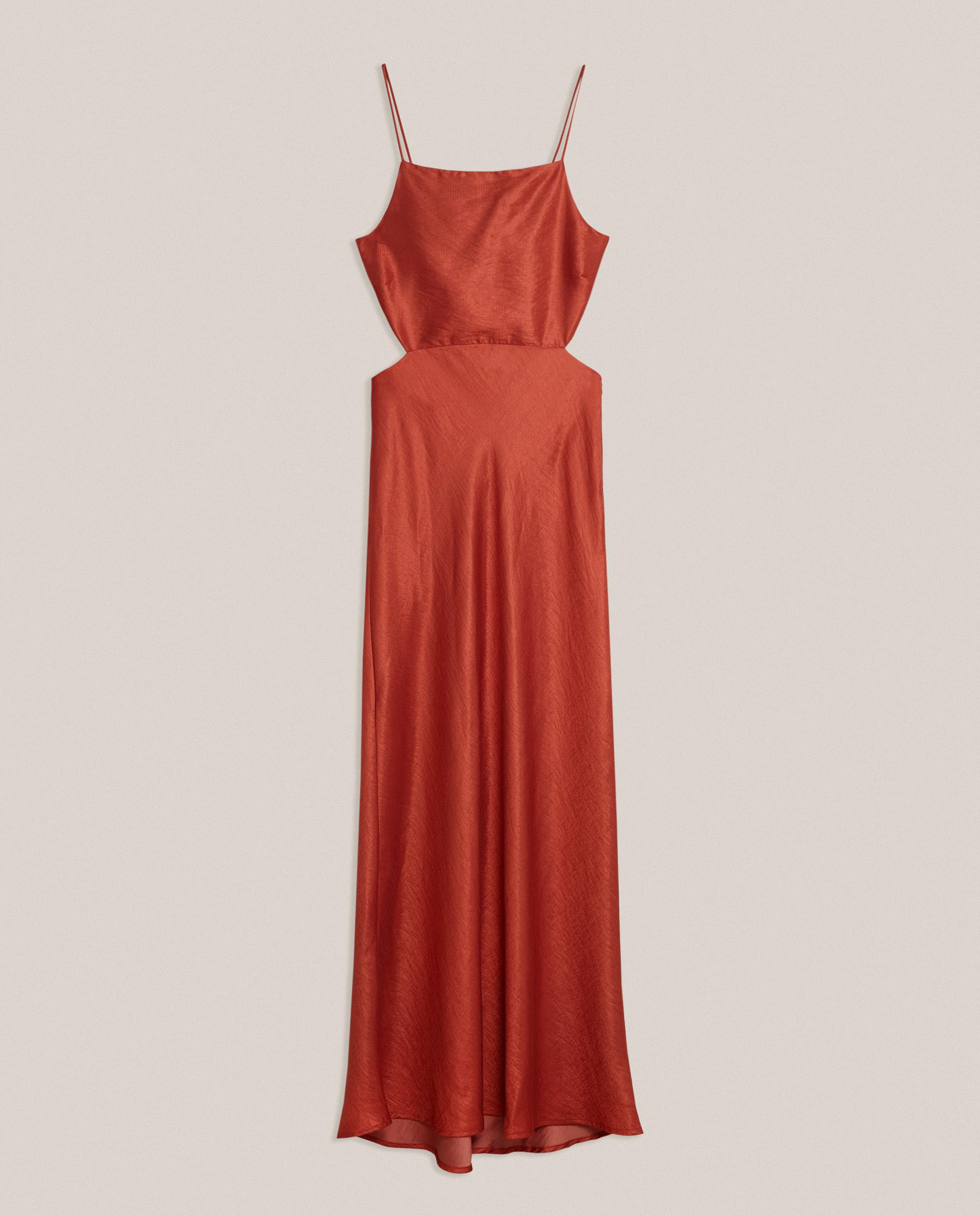 Vestido largo con tirante fino y escote en la espalda - Trucco - Naranja Naranja-4