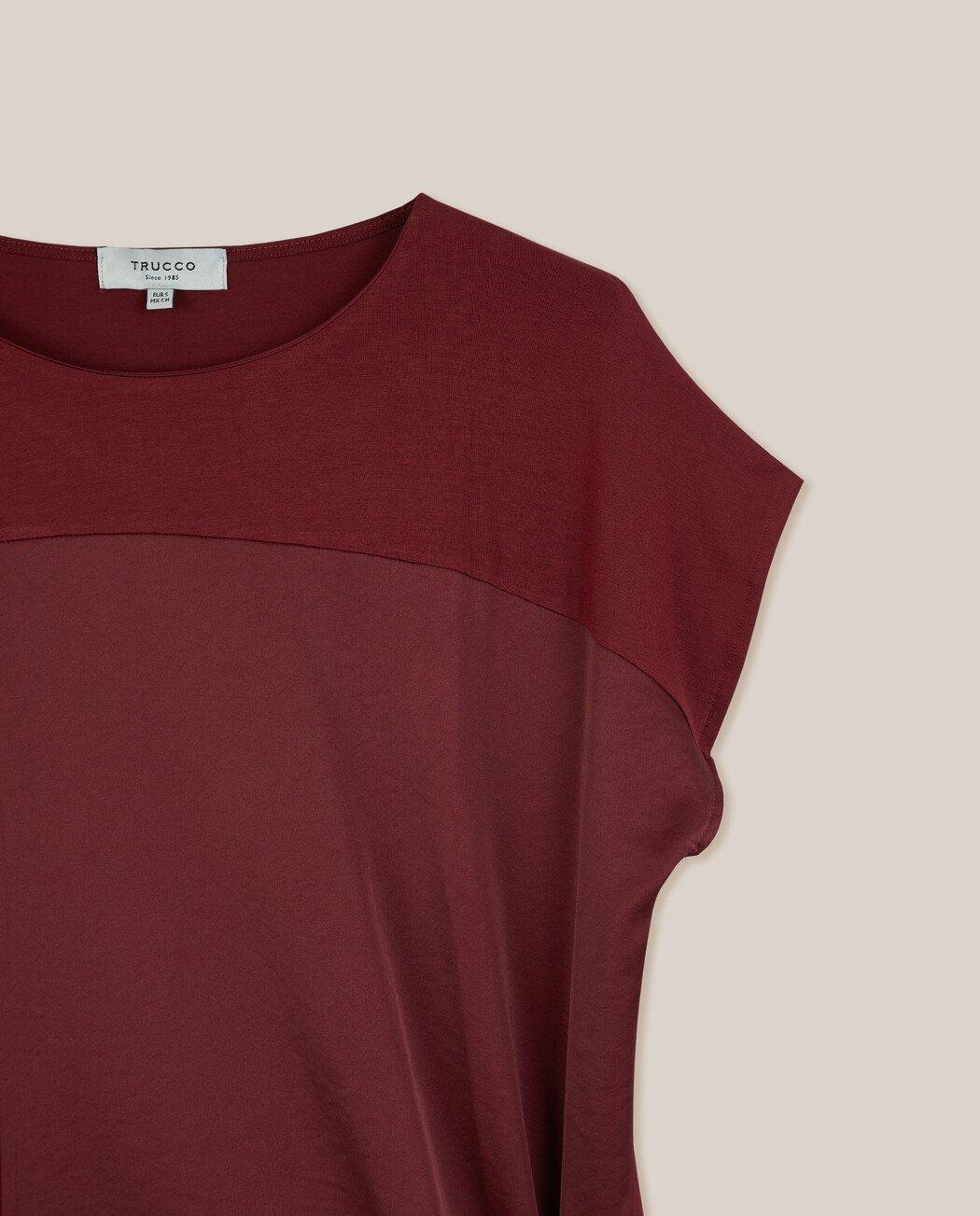 Camiseta de mujer de manga corta con detalle de lazo - Trucco - Granate Granate-3