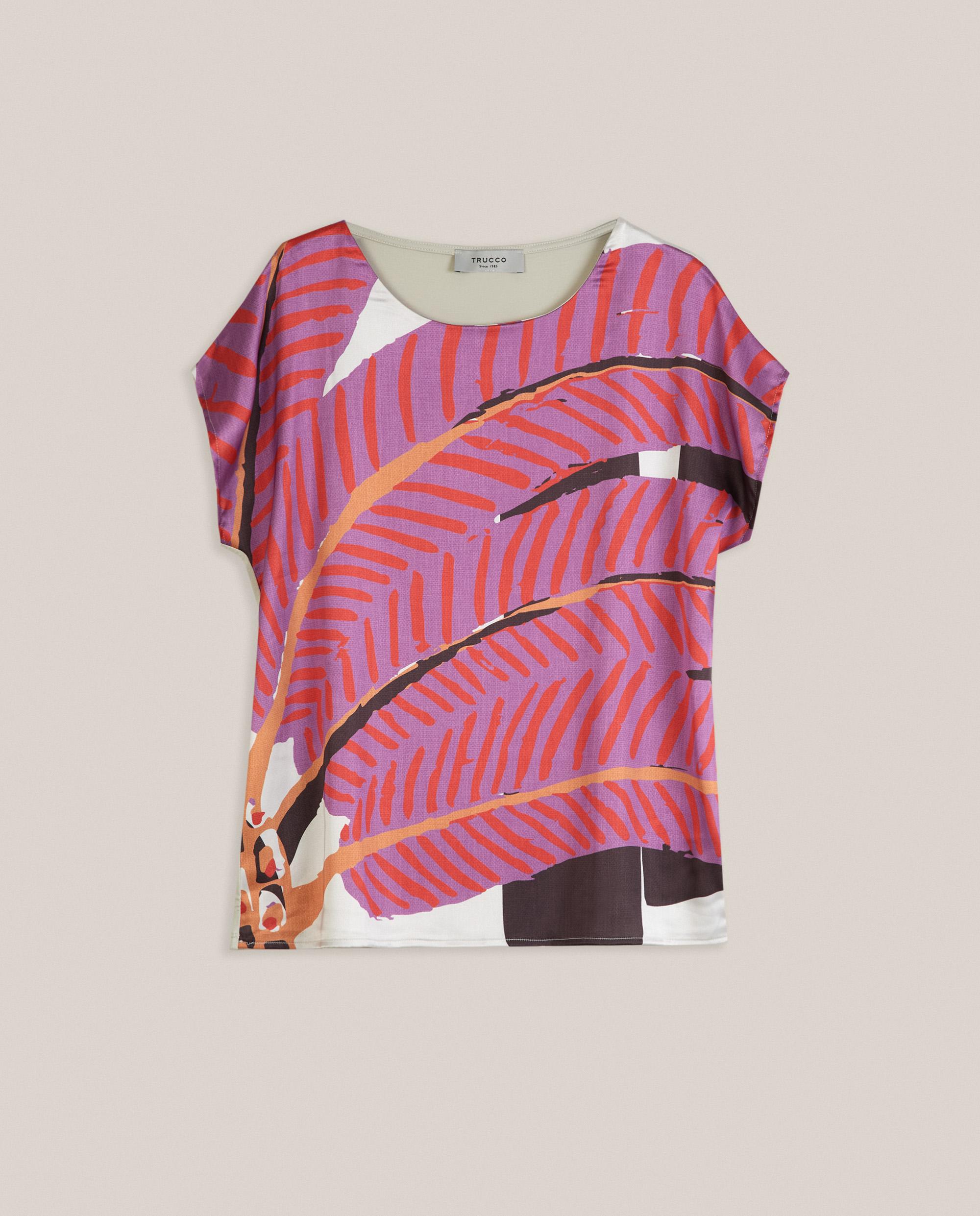 Camiseta de mujer estampada de manga corta - Trucco - Lila Lila-4