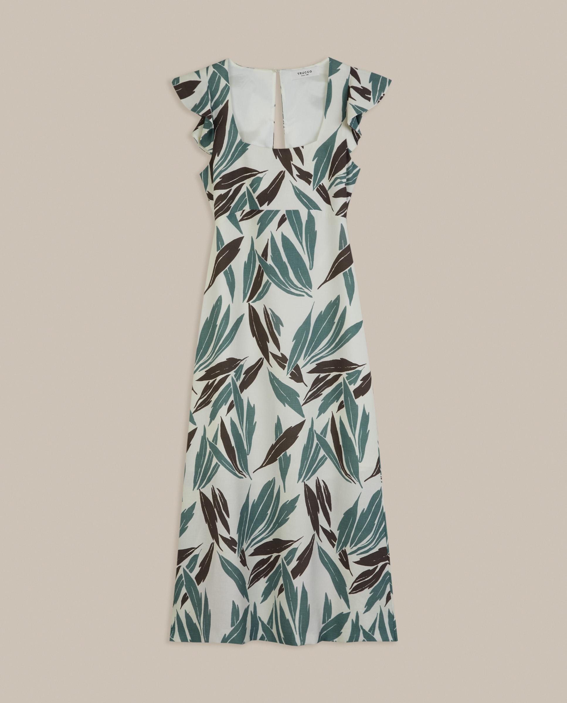 Vestido midi estampado con manga con volante - Trucco - Multicolor Multicolor-4