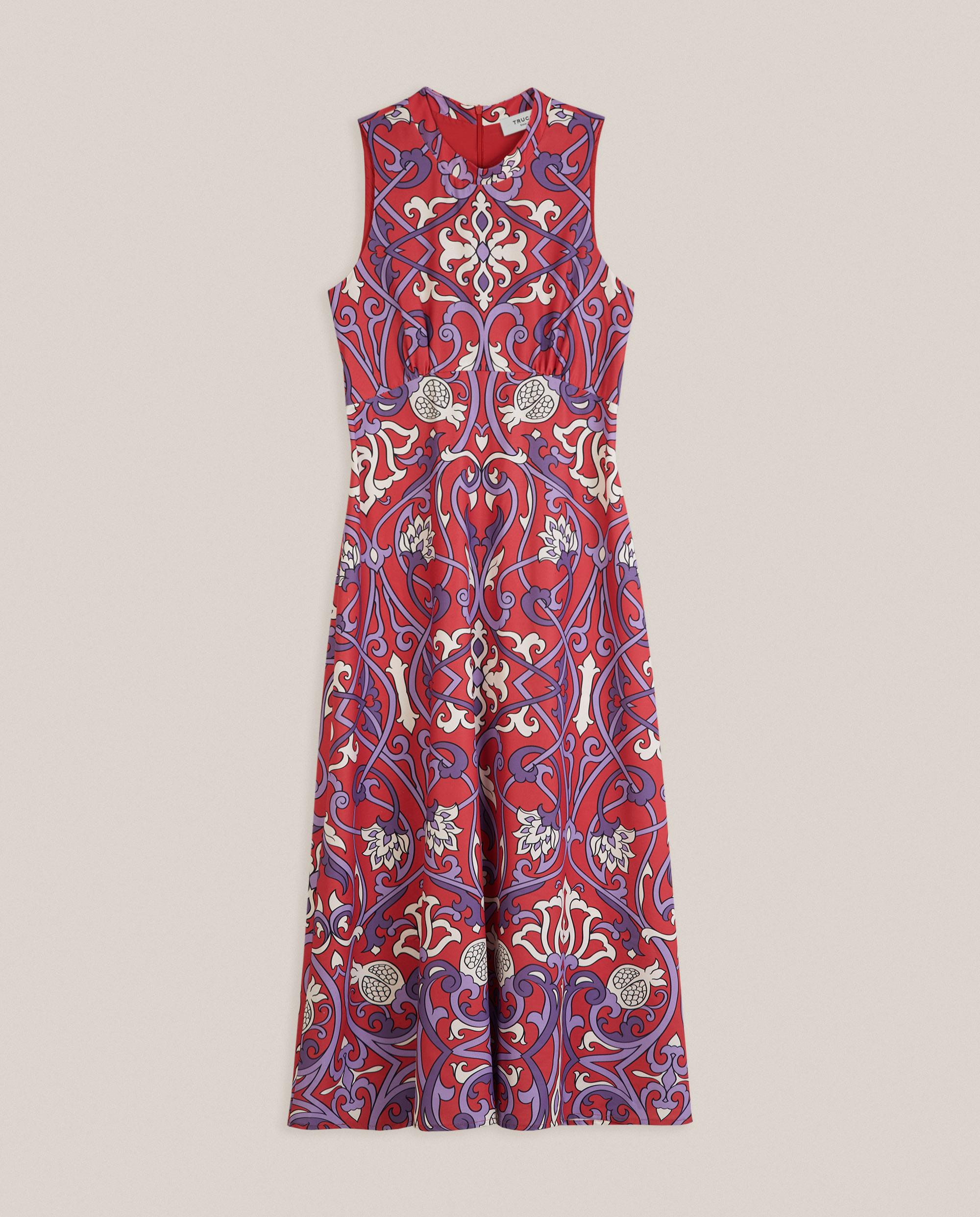 Imagen 4 de Vestido midi sin mangas estampado - Trucco - Rojo cereza Rojo cereza