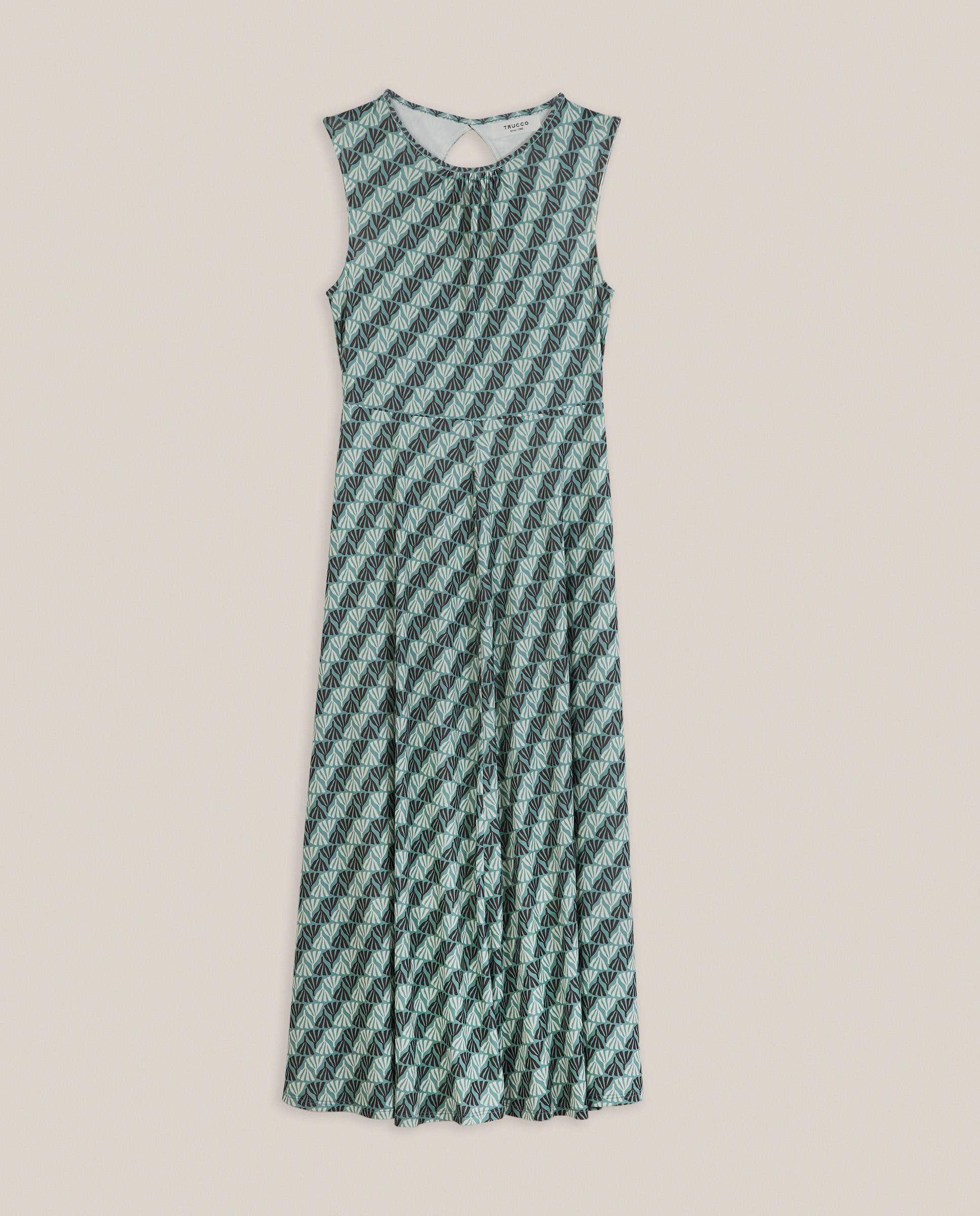 Vestido midi estampado sin mangas - Trucco - Verde Agua Verde Agua-4