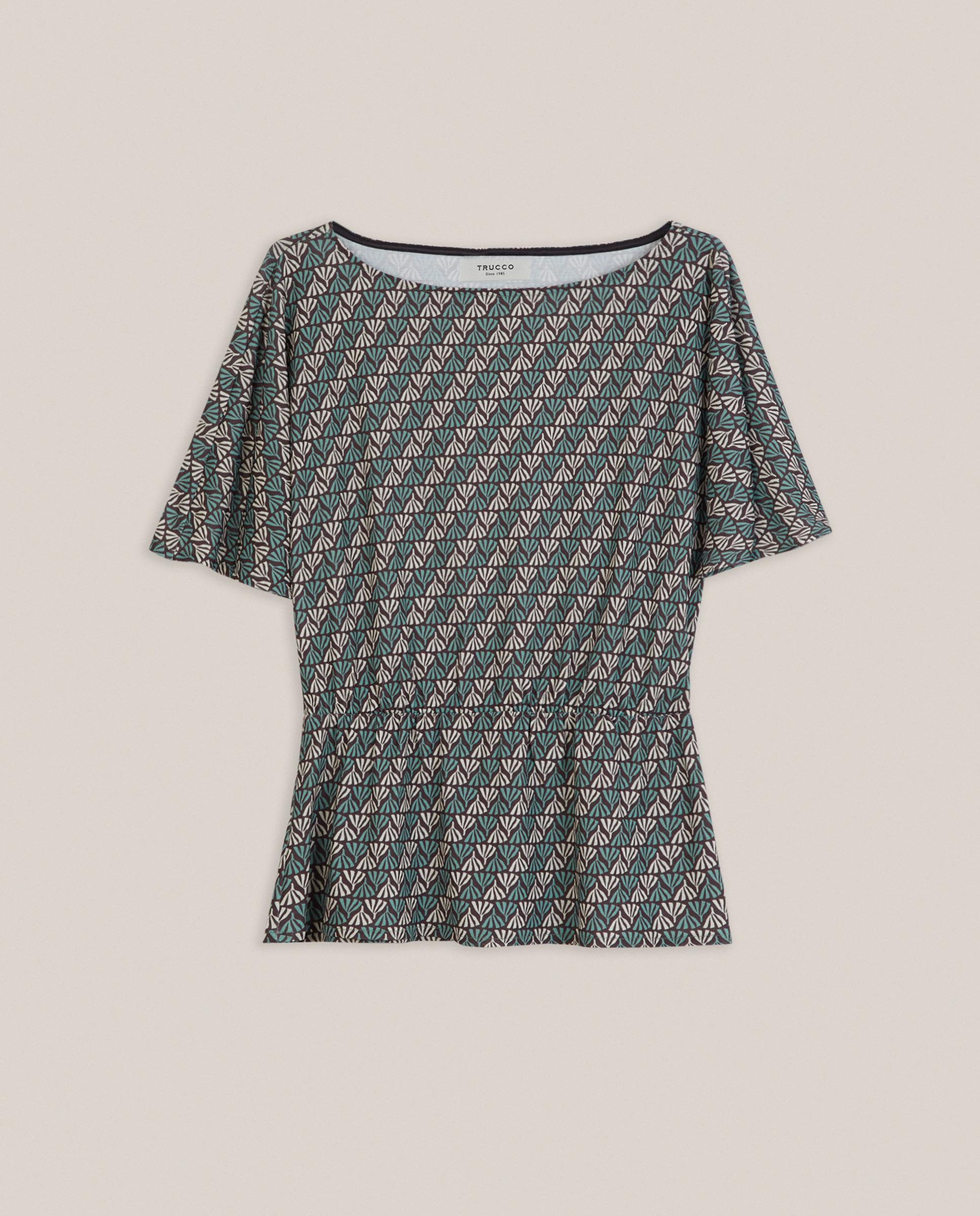 Blusa de mujer de manga corta estampada - Trucco - Multicolor Multicolor-4