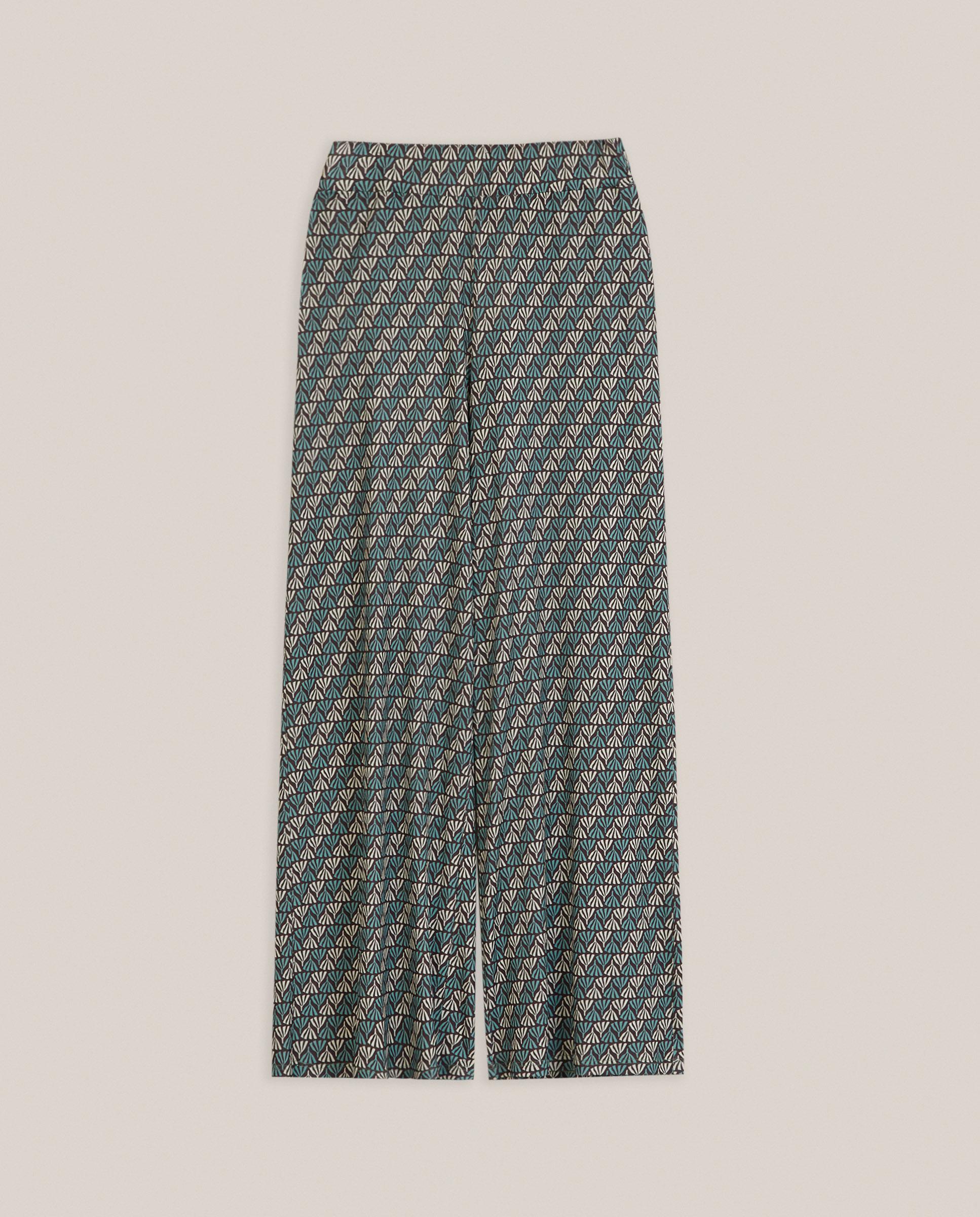Pantalones anchos de mujer estampados - Trucco - Verde Agua Verde Agua-4