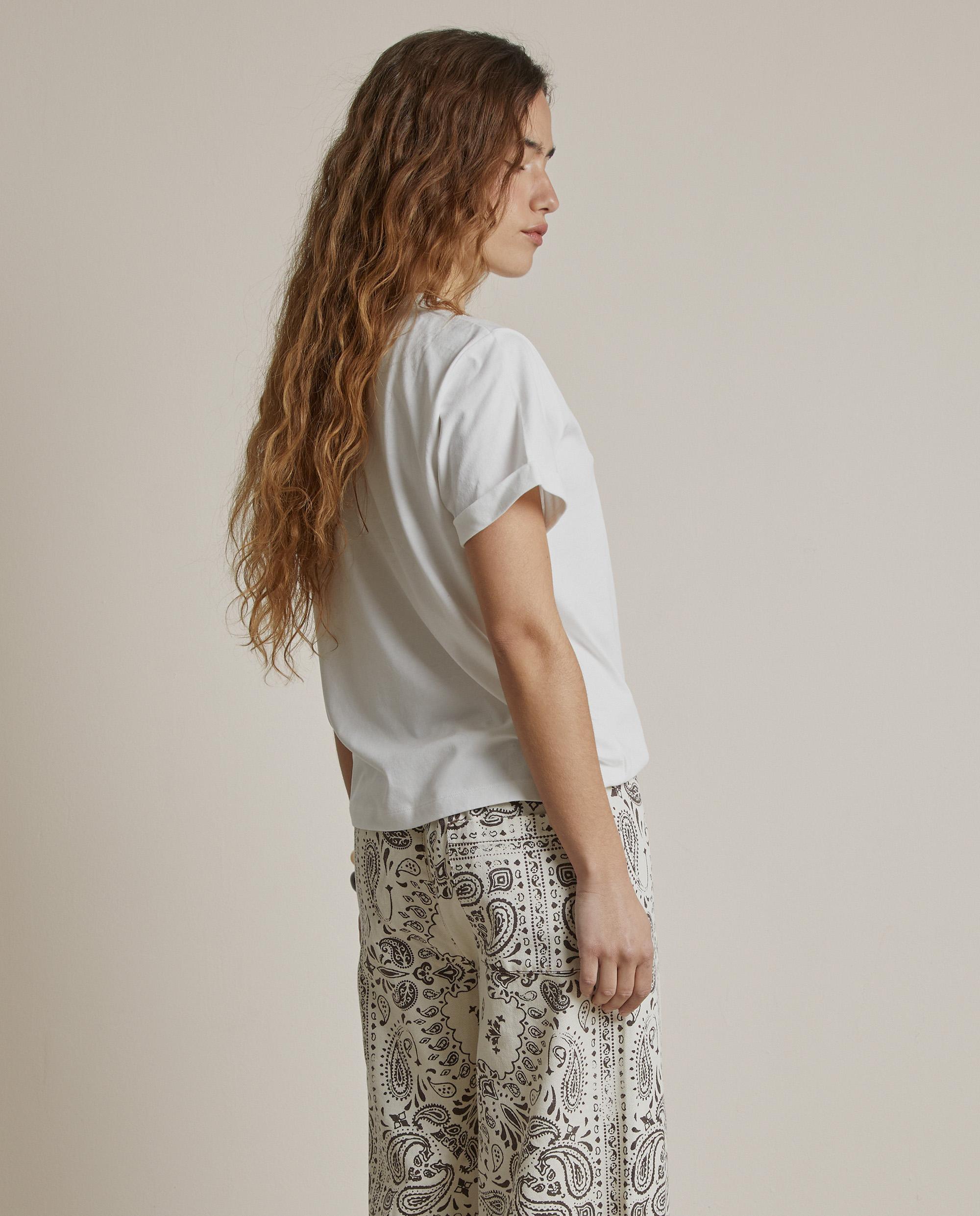 Camiseta de mujer de algodón con lazo en el cuello - Trucco - Blanco Blanco-3