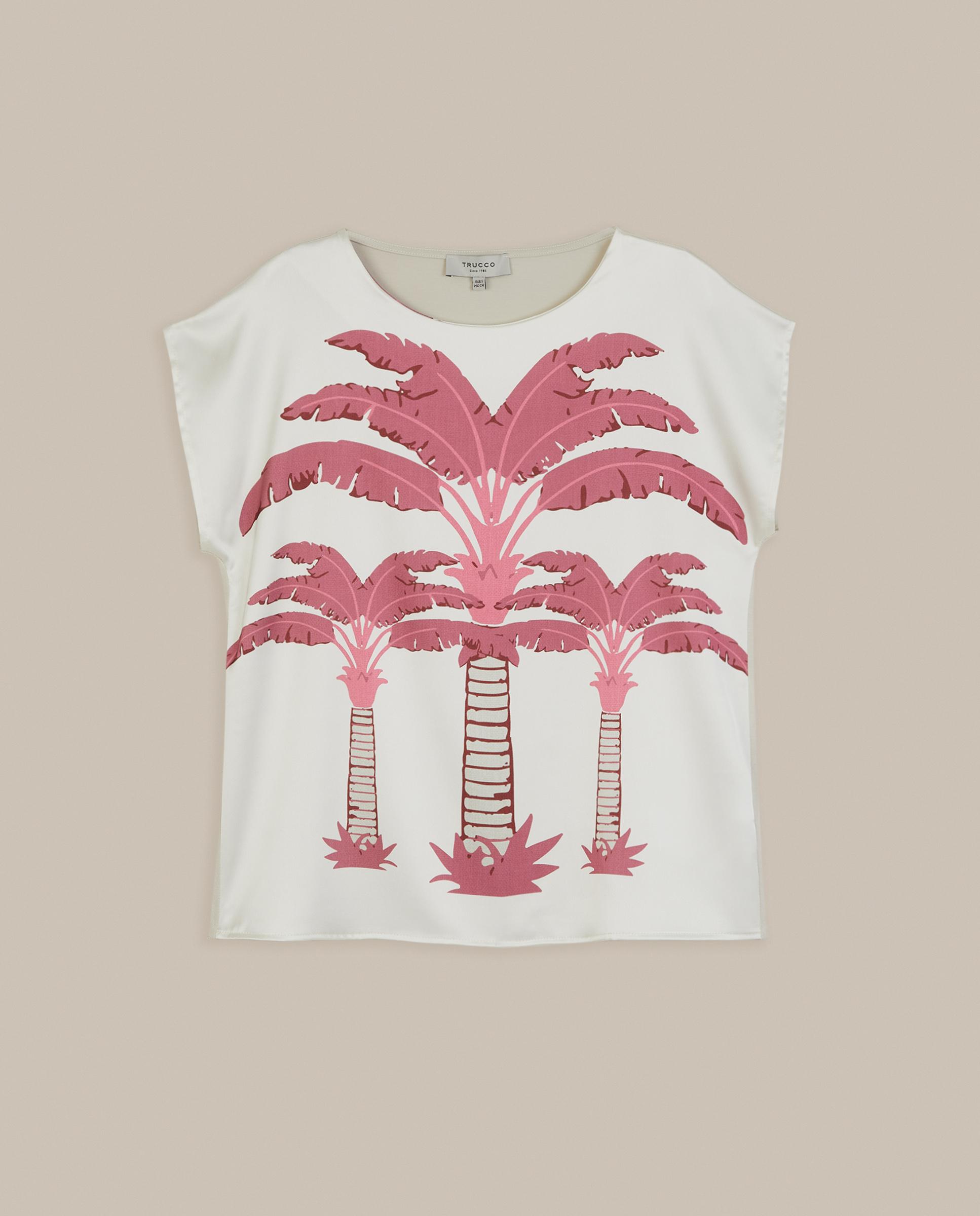 Camiseta de mujer satinada con estampado - Trucco - Blanco Blanco-4