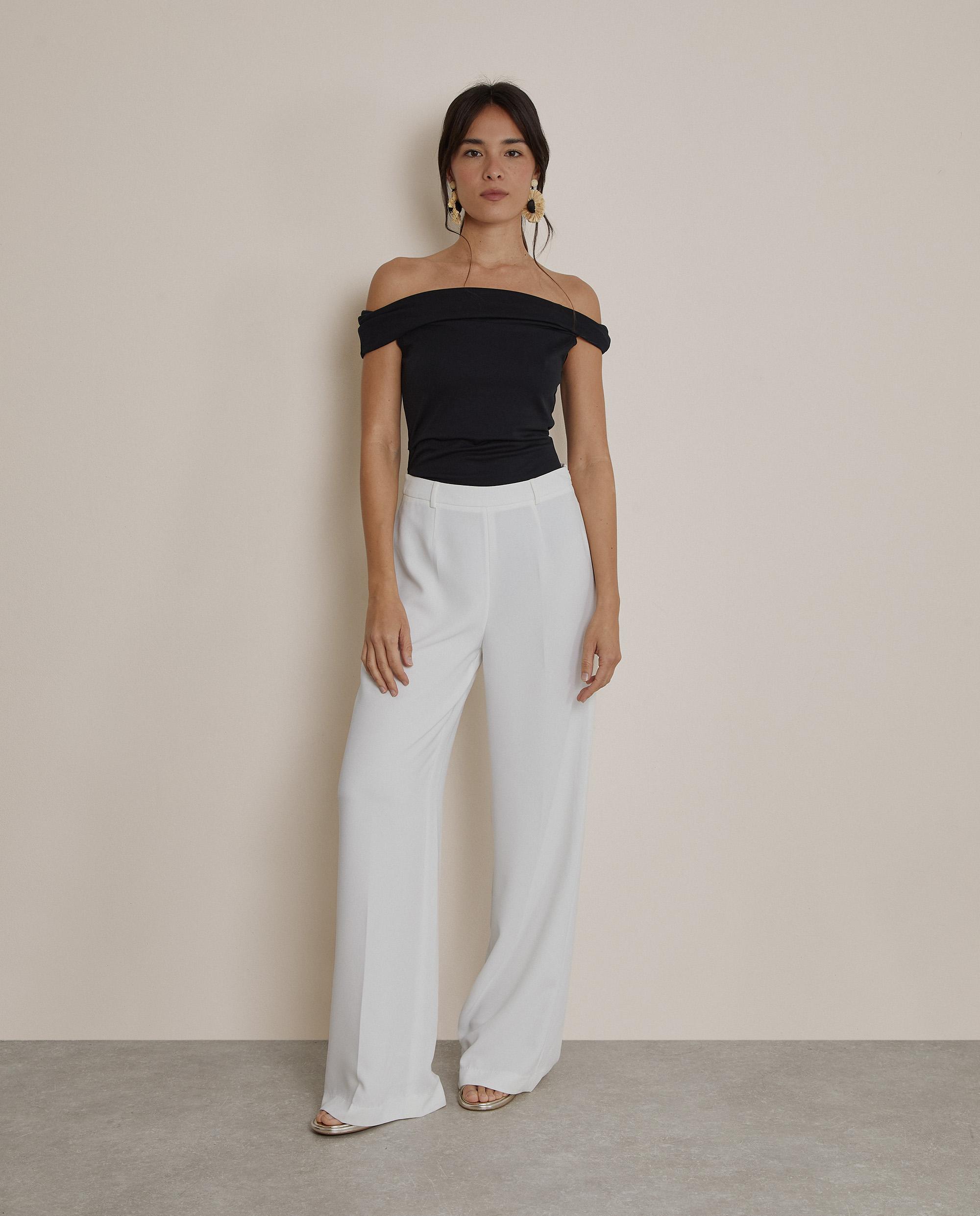 Trucco - Pantalón de vestir de mujer fluído con cremallera lateral.