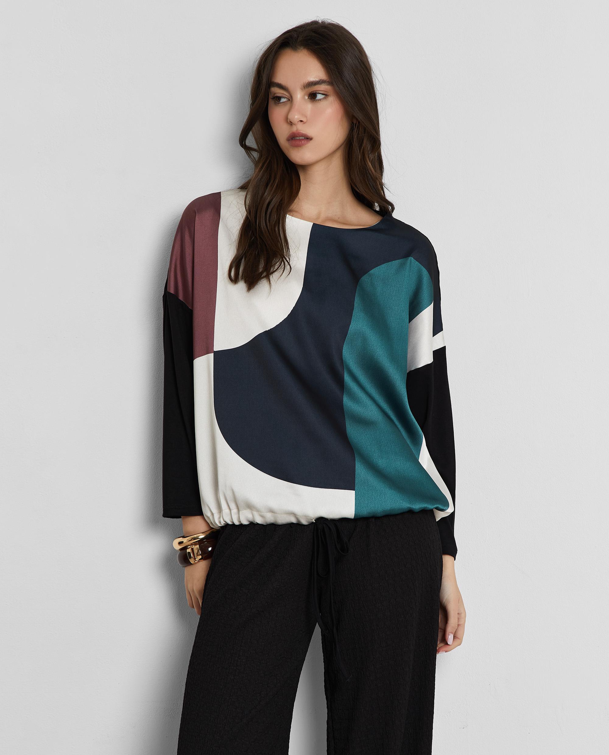 Trucco - Camiseta de mujer estampada con goma en la cintura.