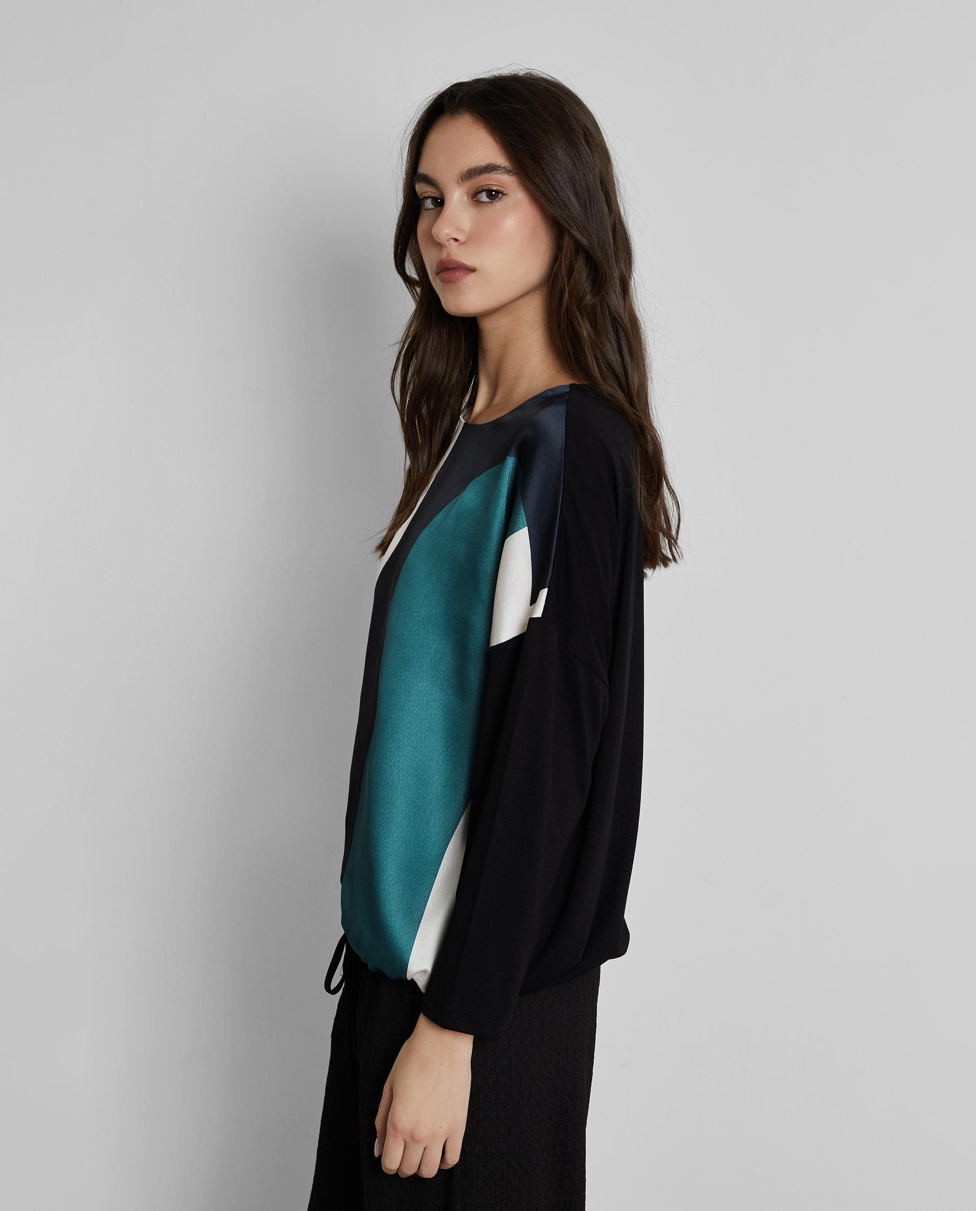 Camiseta de mujer estampada con goma en la cintura - Trucco - Multicolor Multicolor-2