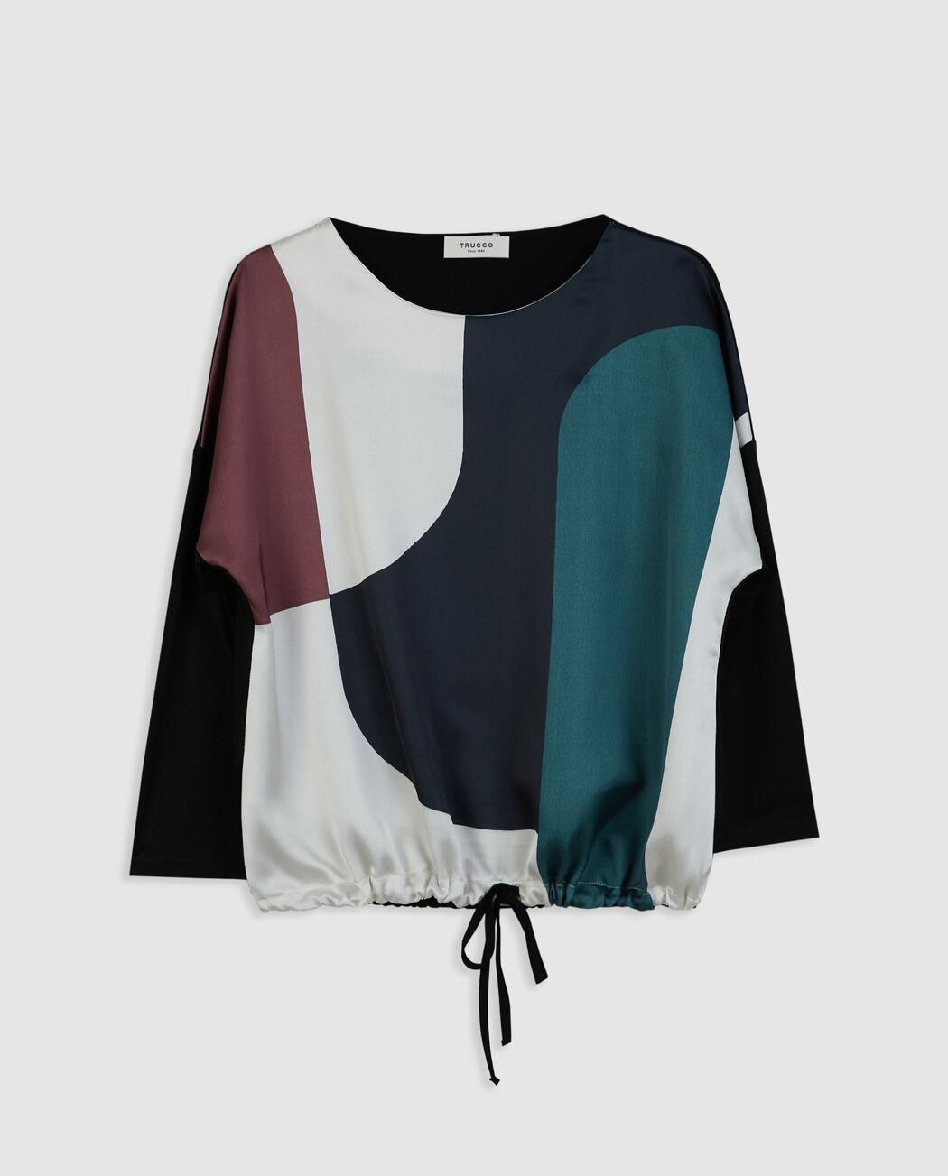 Camiseta de mujer estampada con goma en la cintura - Trucco - Multicolor Multicolor-4