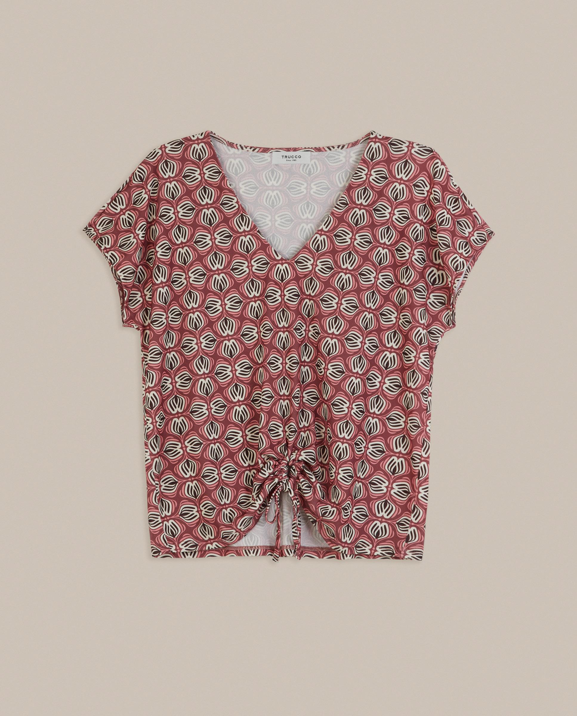 Camiseta de mujer de manga corta con estampado - Trucco - Rosa / Negro Rosa / Negro-4