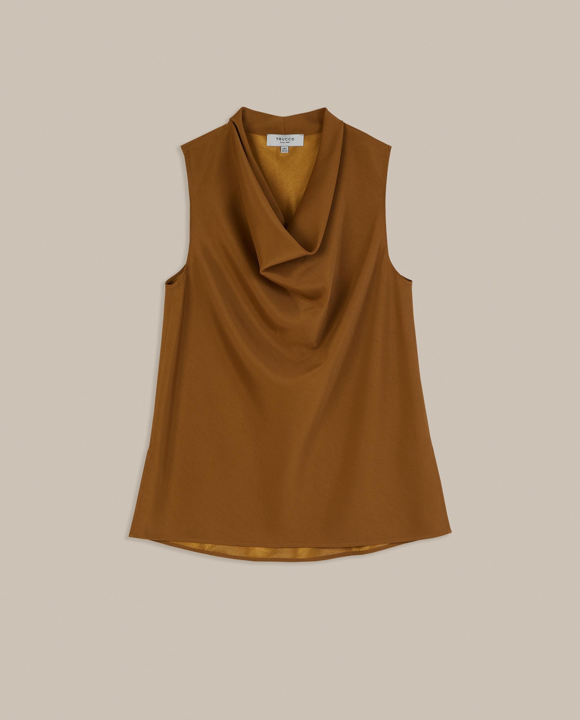 Top de mujer sin mangas con el cuello drapeado - Trucco - Camel Camel-4