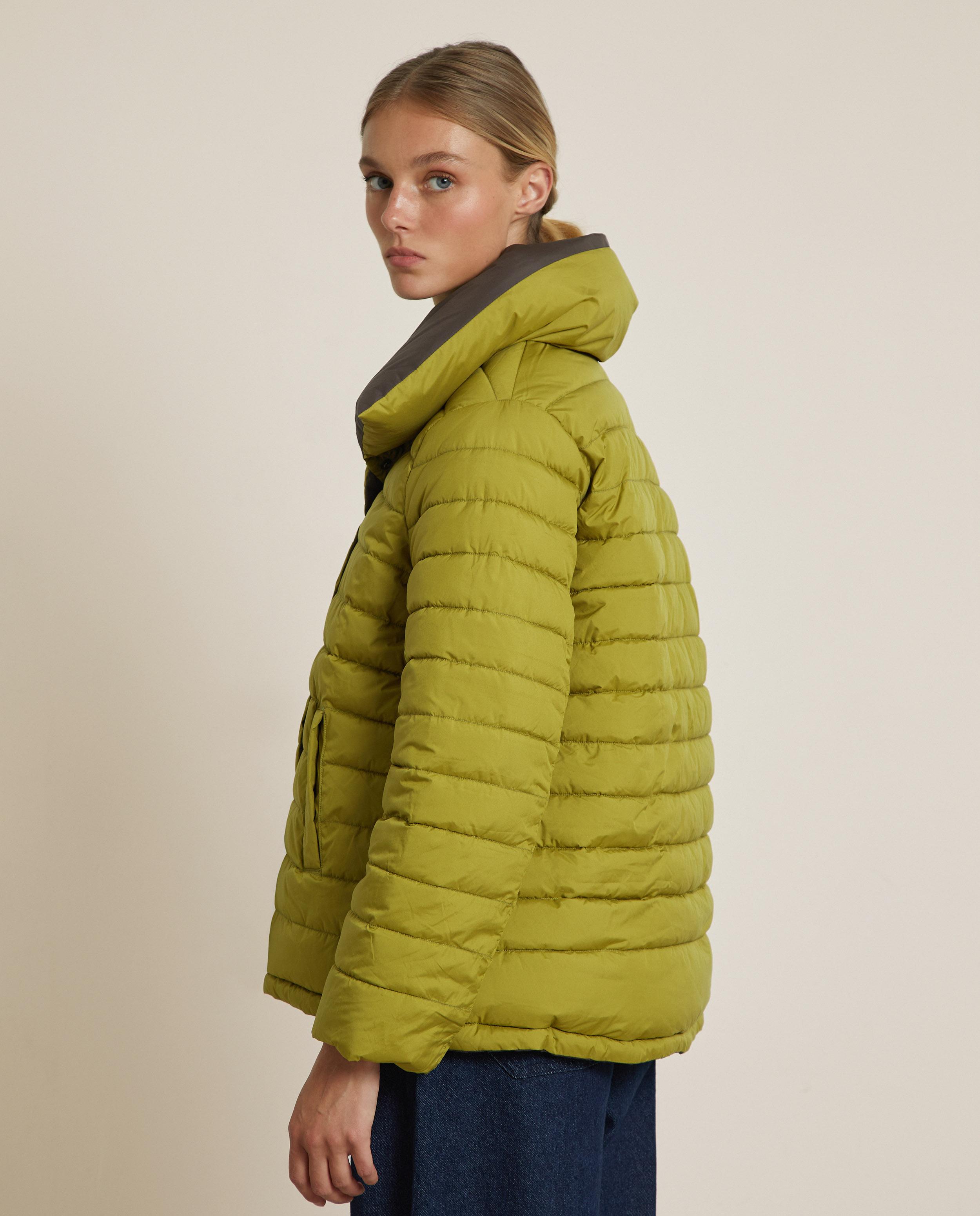 Abrigo acolchado de mujer reversible - Trucco - Verde-Marrón Verde-Marrón-4