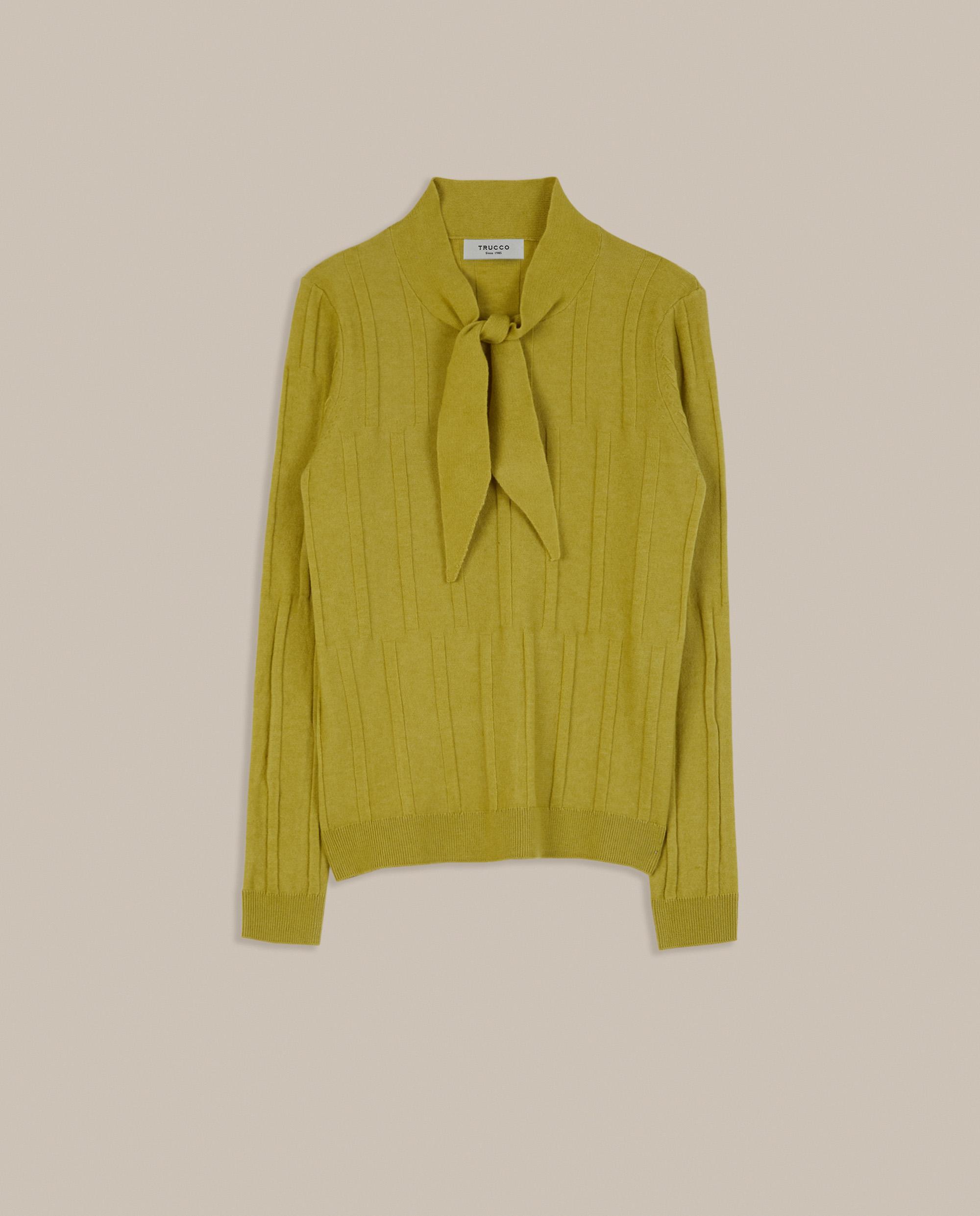 Jersey de mujer de punto con lazada anudada - Trucco - Pistacho Pistacho-4