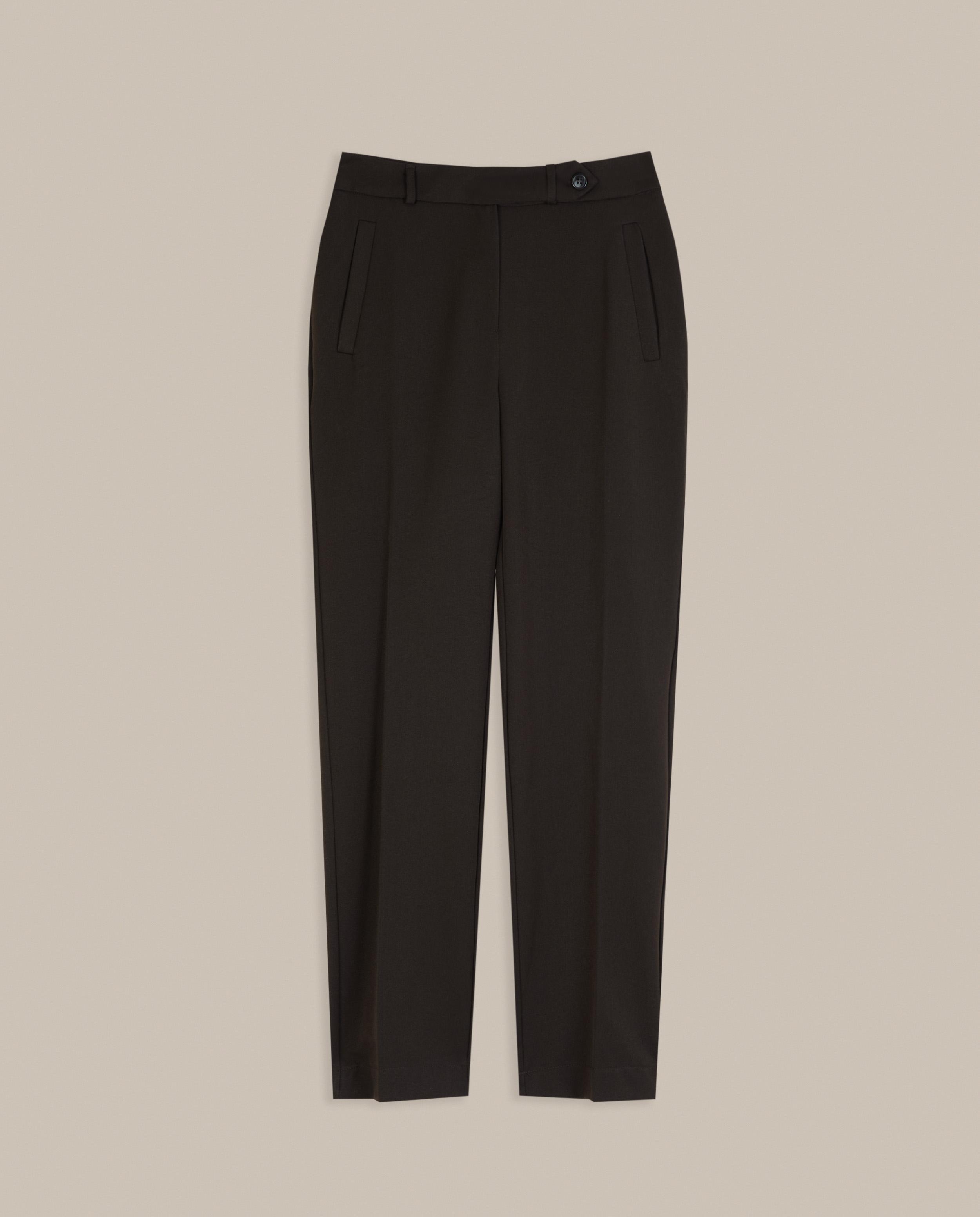 Pantalón recto de mujer con pinzas - Trucco - Marrón chocolate Marrón chocolate-4