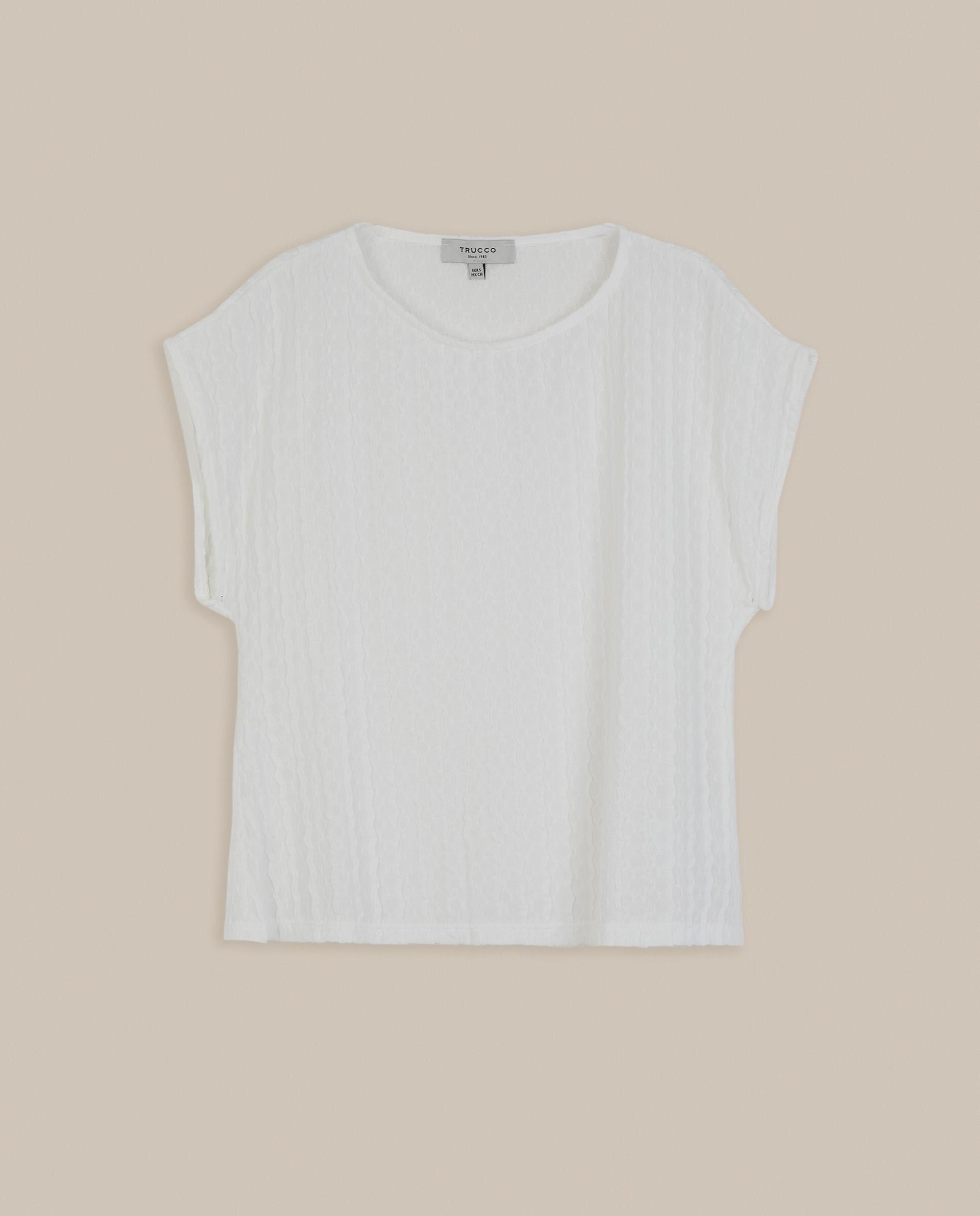 Camiseta de mujer con textura y corte recto - Trucco - Blanco Blanco-4