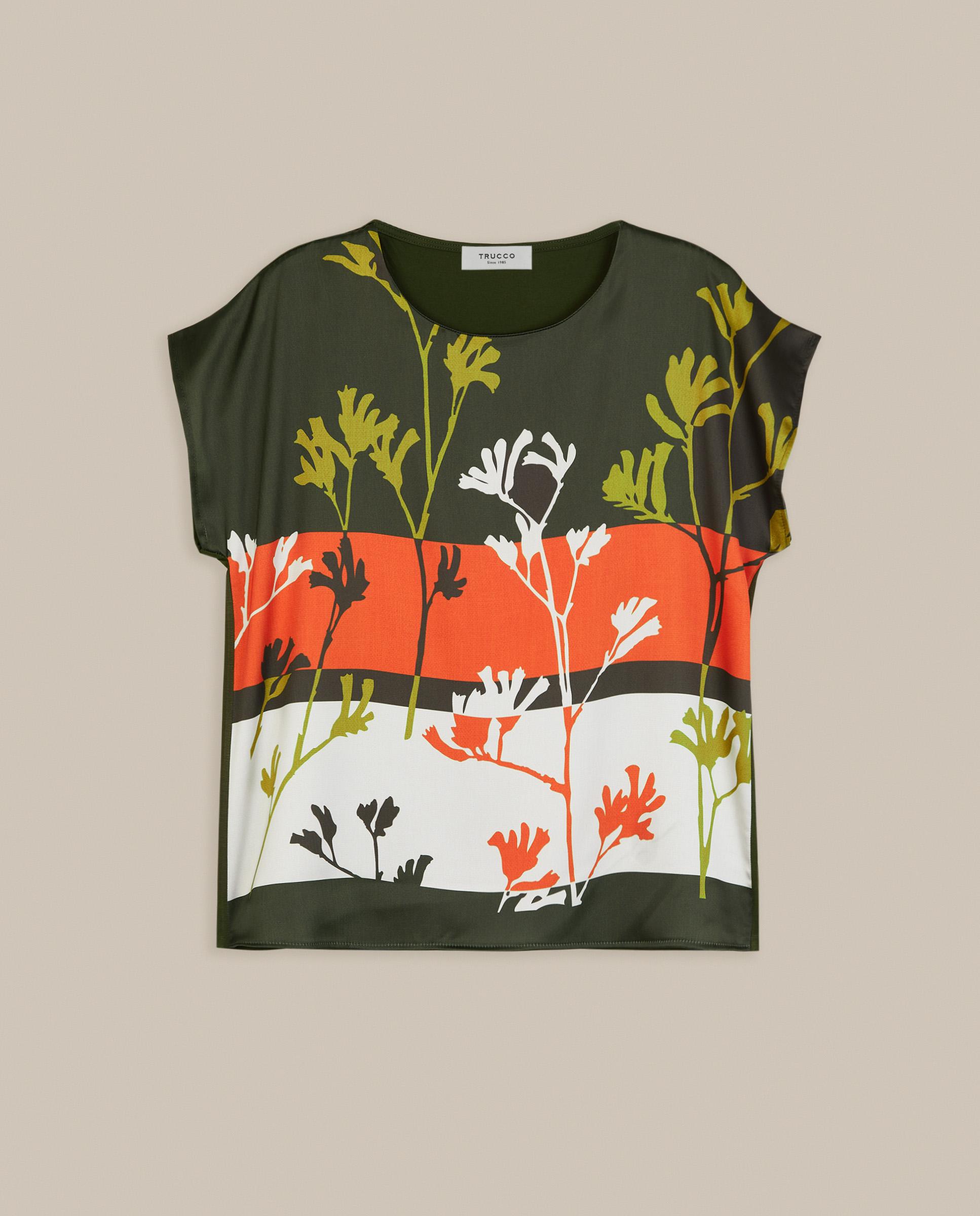 Camiseta de mujer satina con estampado floral - Trucco - Multicolor Multicolor-4