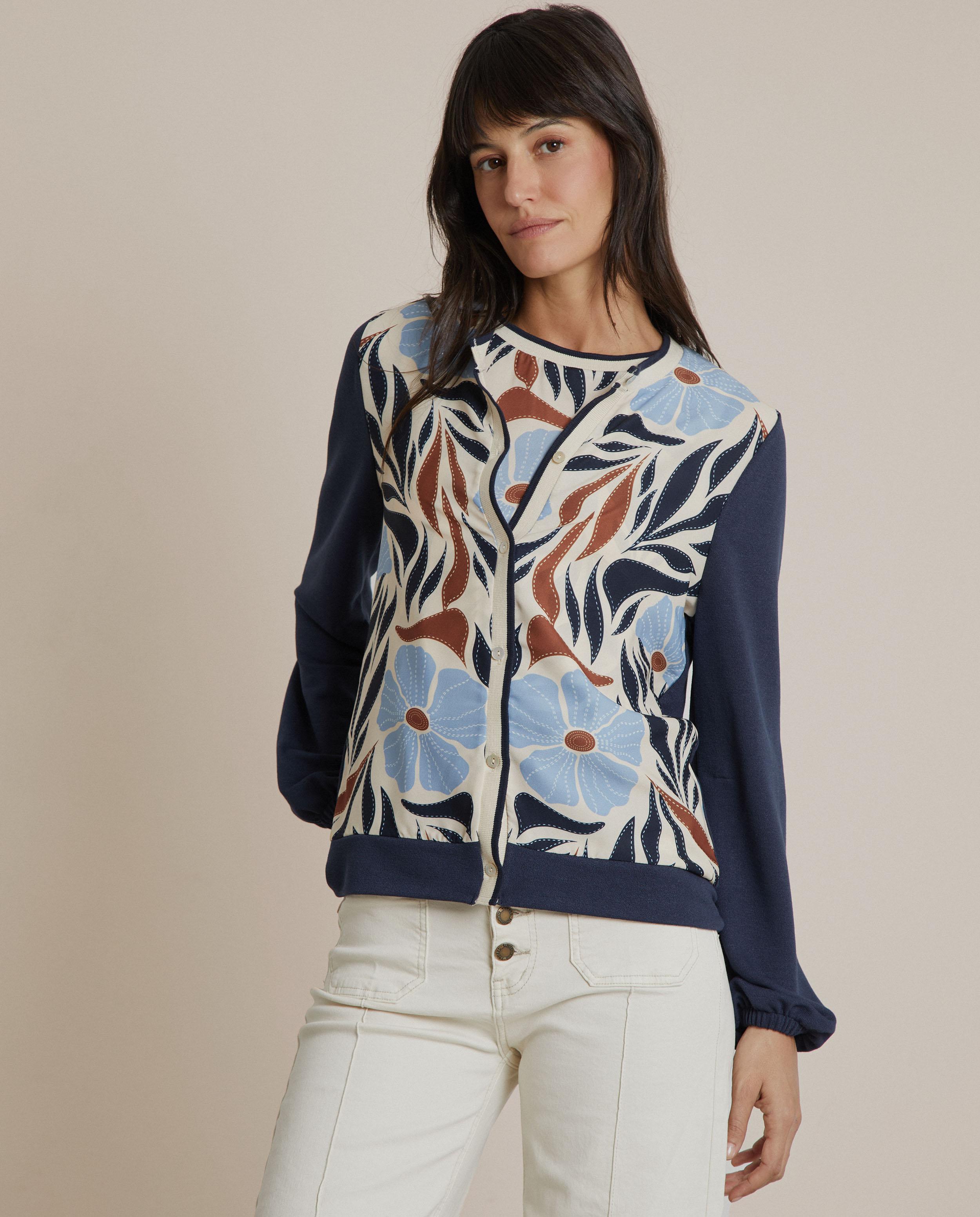Cárdigan de mujer de punto estampado - Trucco - Multicolor Multicolor-1