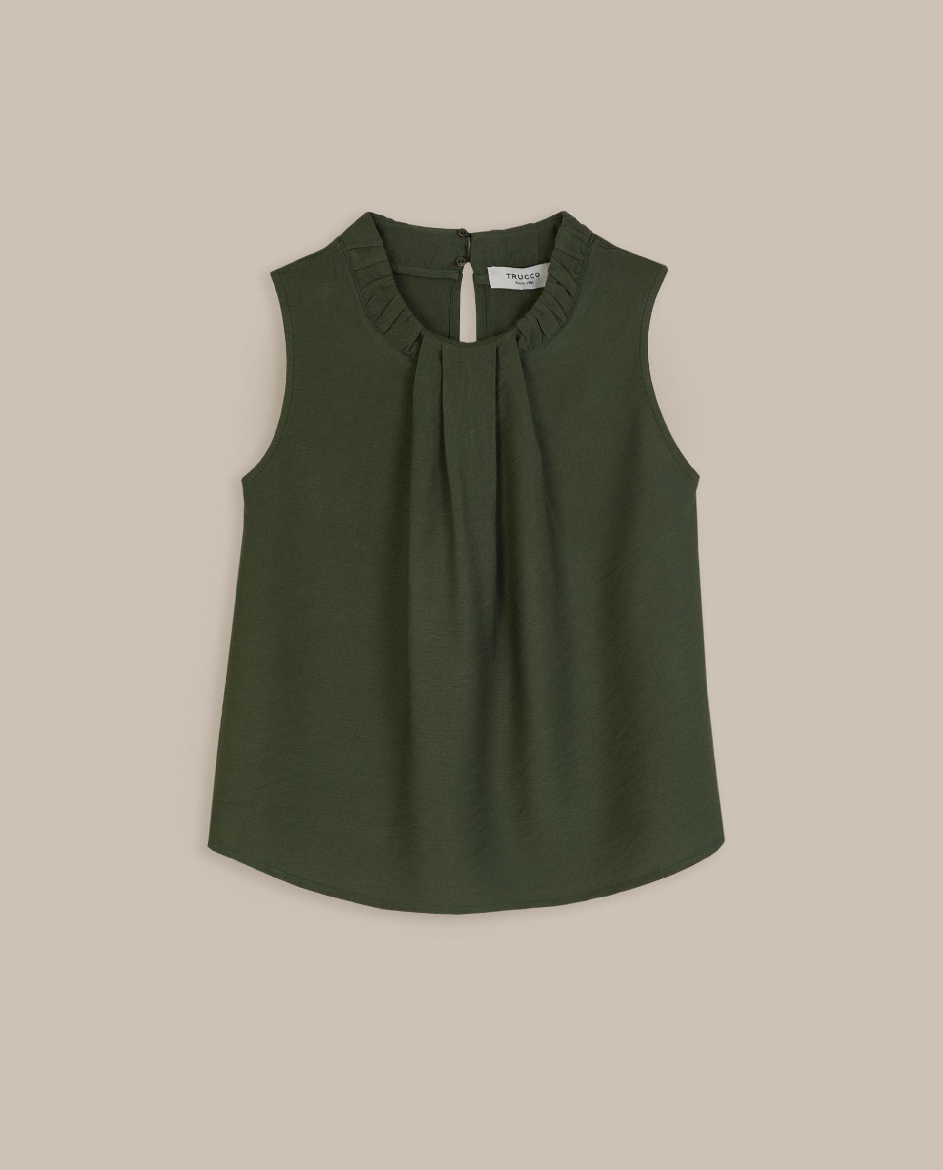 Top de mujer sin mangas con cuello redondo - Trucco - Musgo Musgo-4