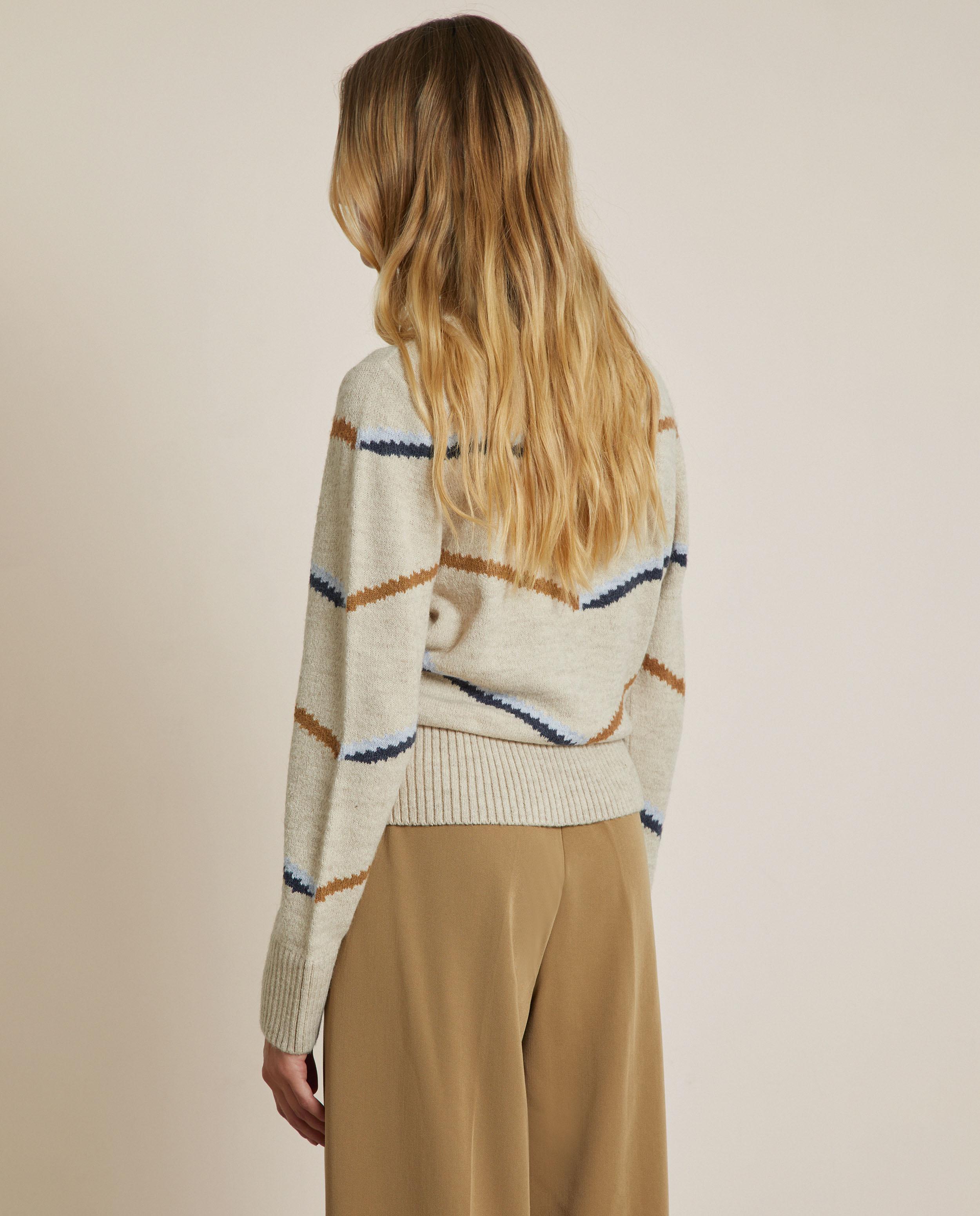 Jersey de mujer de punto con rayas bicolor - Trucco - Crudo Crudo-3