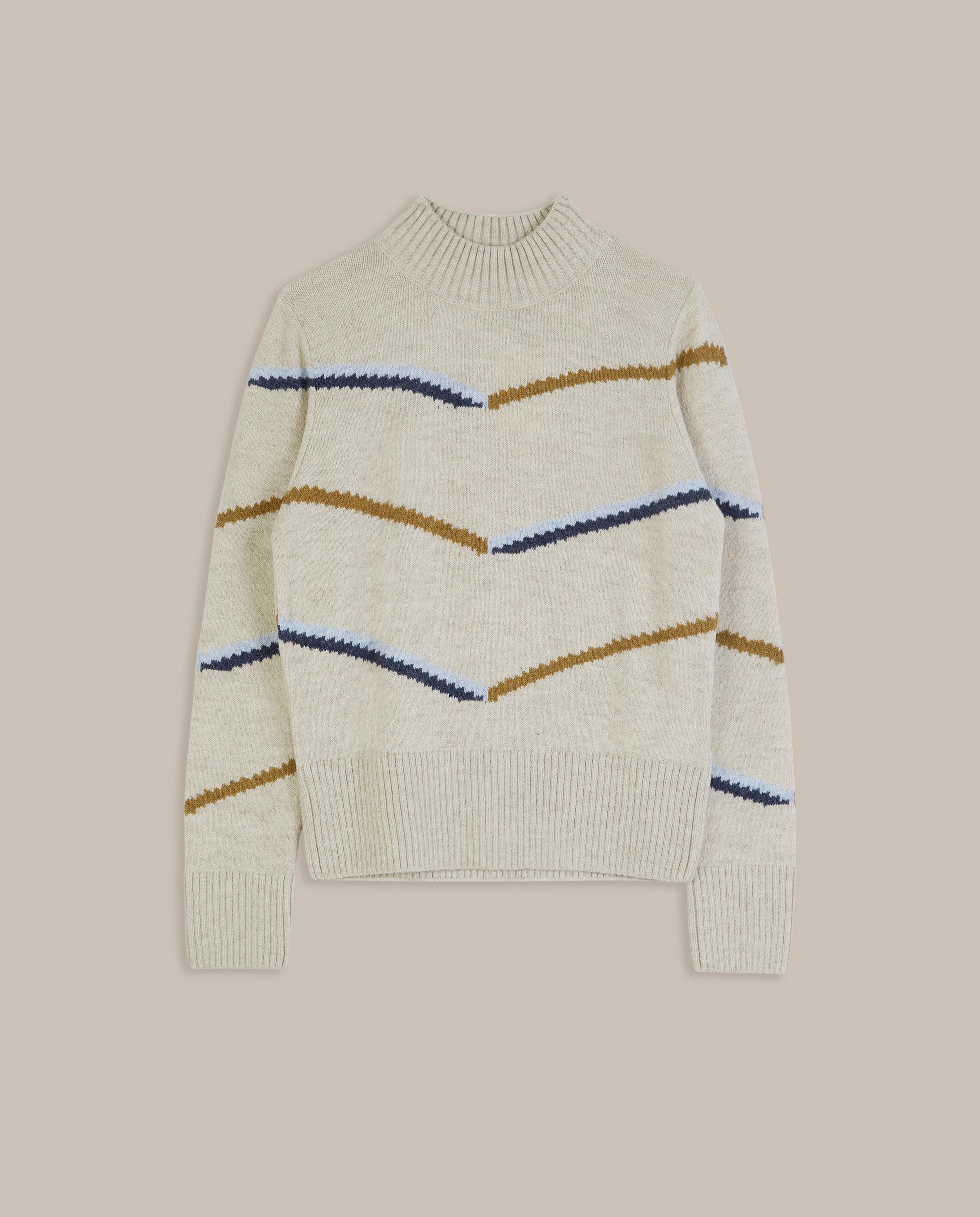 Jersey de mujer de punto con rayas bicolor - Trucco - Crudo Crudo-4