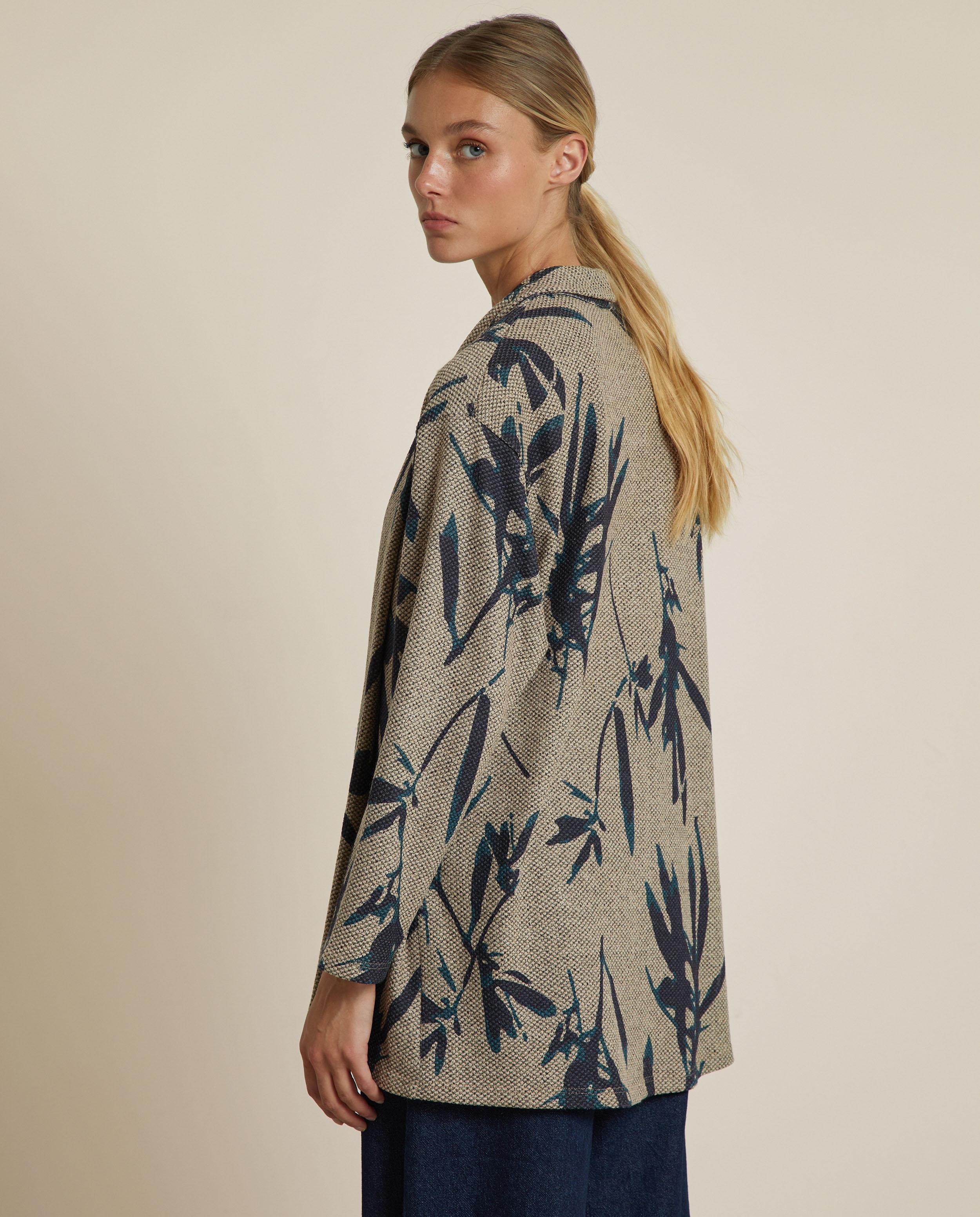 Cárdigan de mujer estampado de punto - Trucco - Roble / Azul Roble / Azul-3