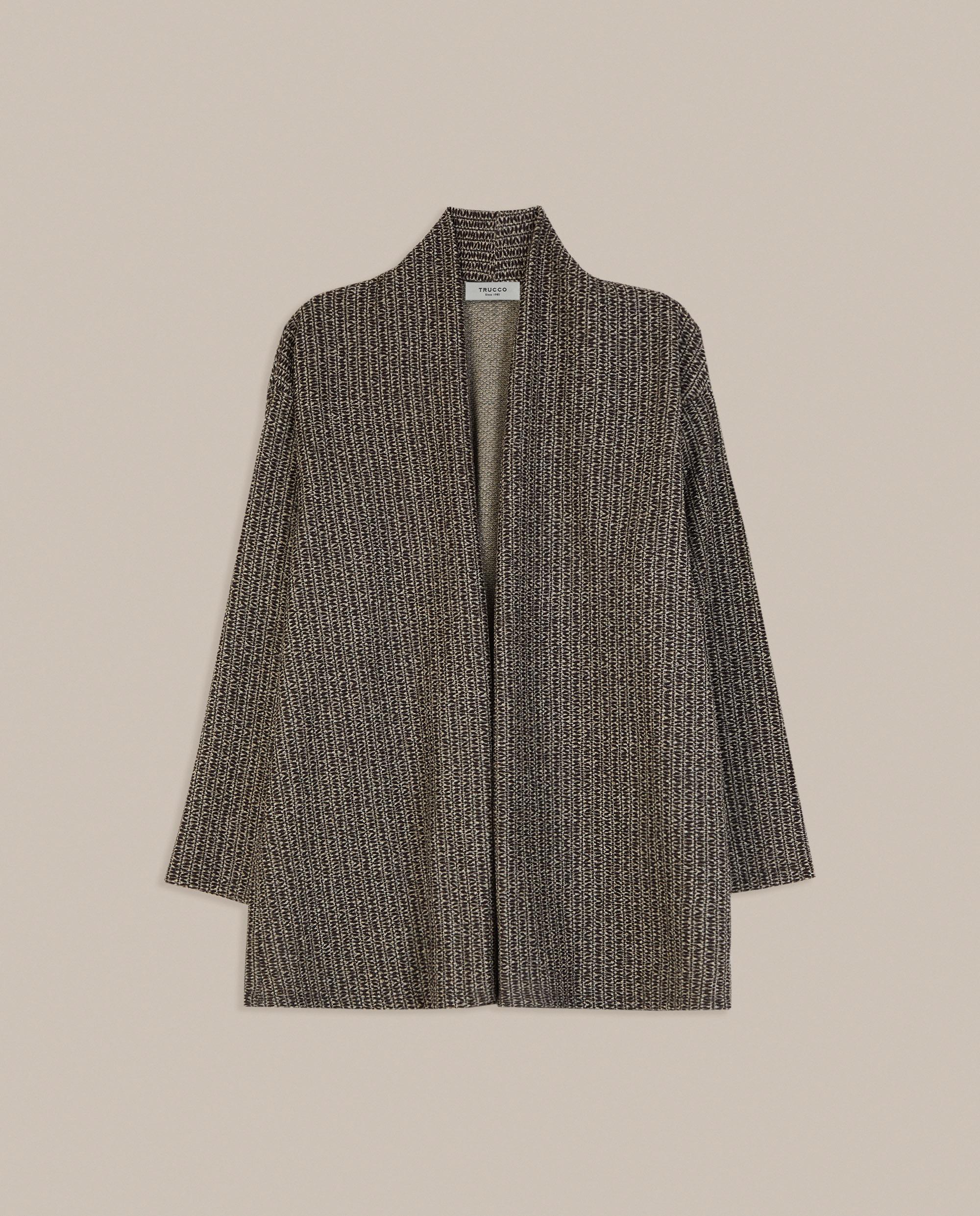 Cárdigan de mujer abierto de punto - Trucco - Gris marengo Gris marengo-4