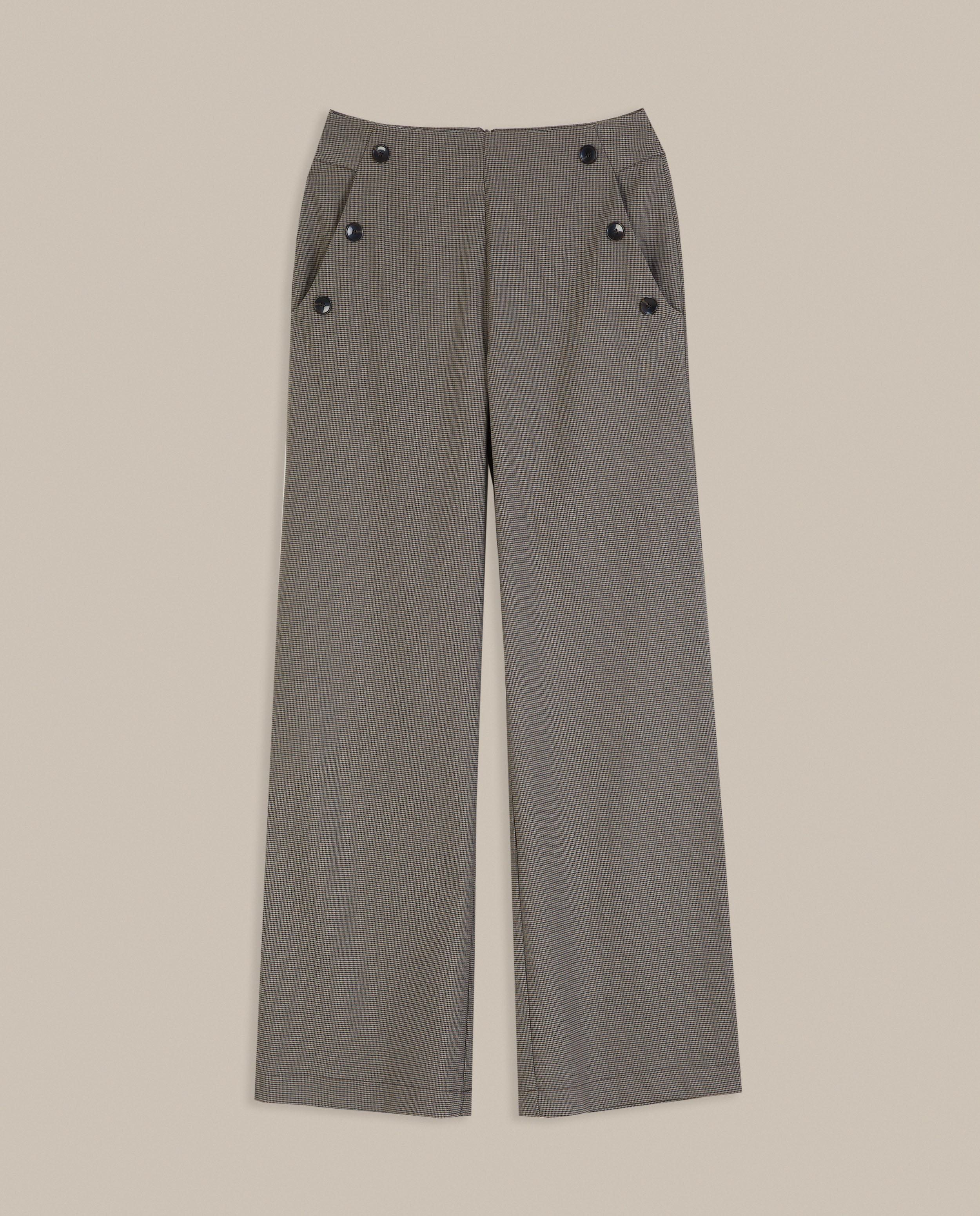 Pantalón ancho de mujer con estampado de pata de gallo - Trucco - Gris oscuro Gris oscuro-4