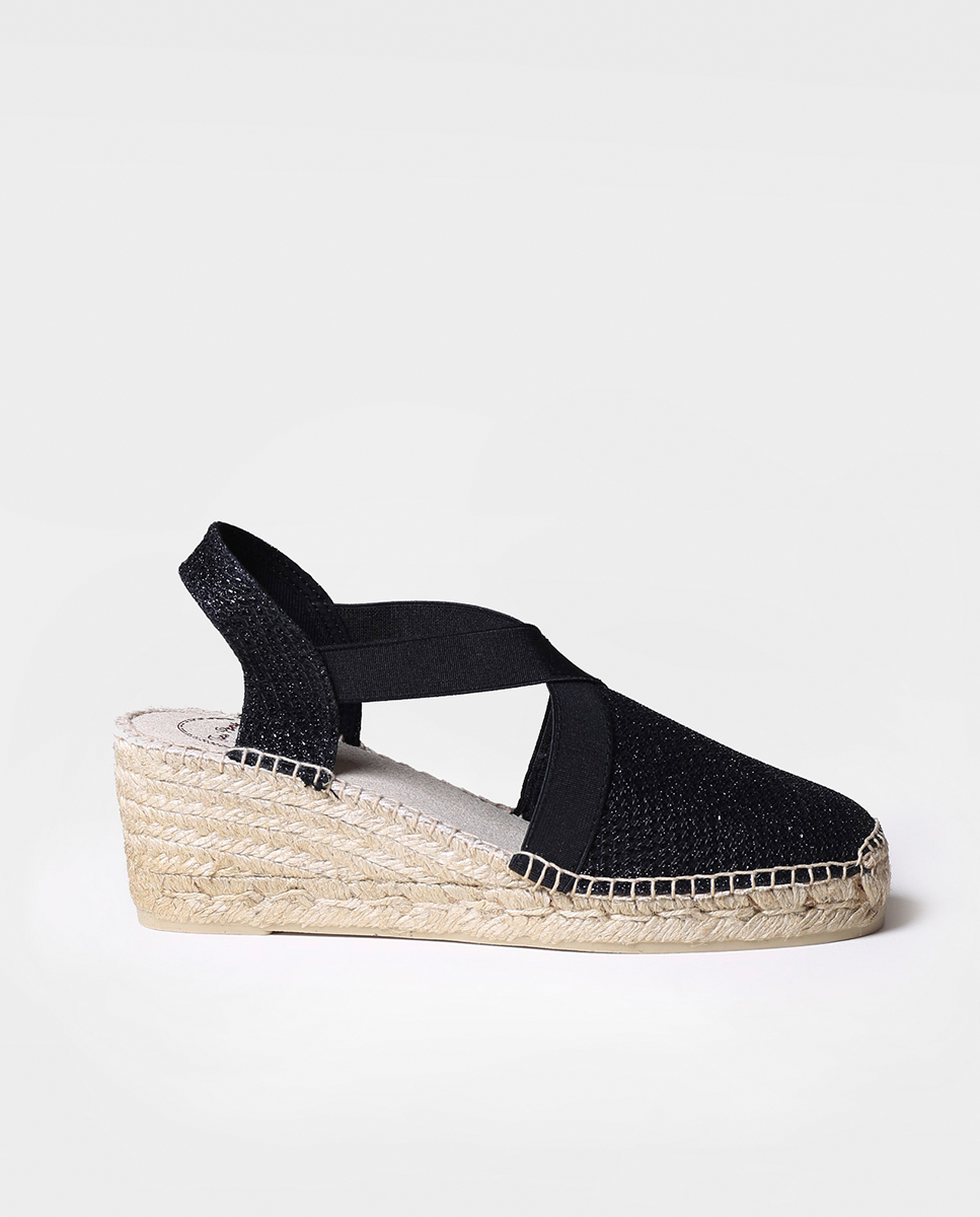 Imagen 0 de Alpargatas de cuña de mujer de tejido con elásticos