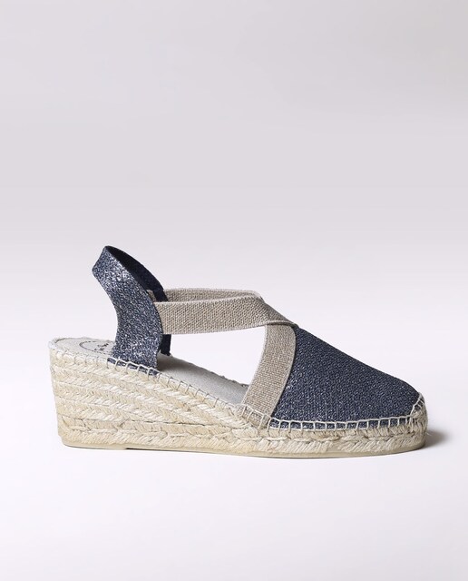 Imagen 0 de Alpargatas de cuña de mujer de tejido con elásticos