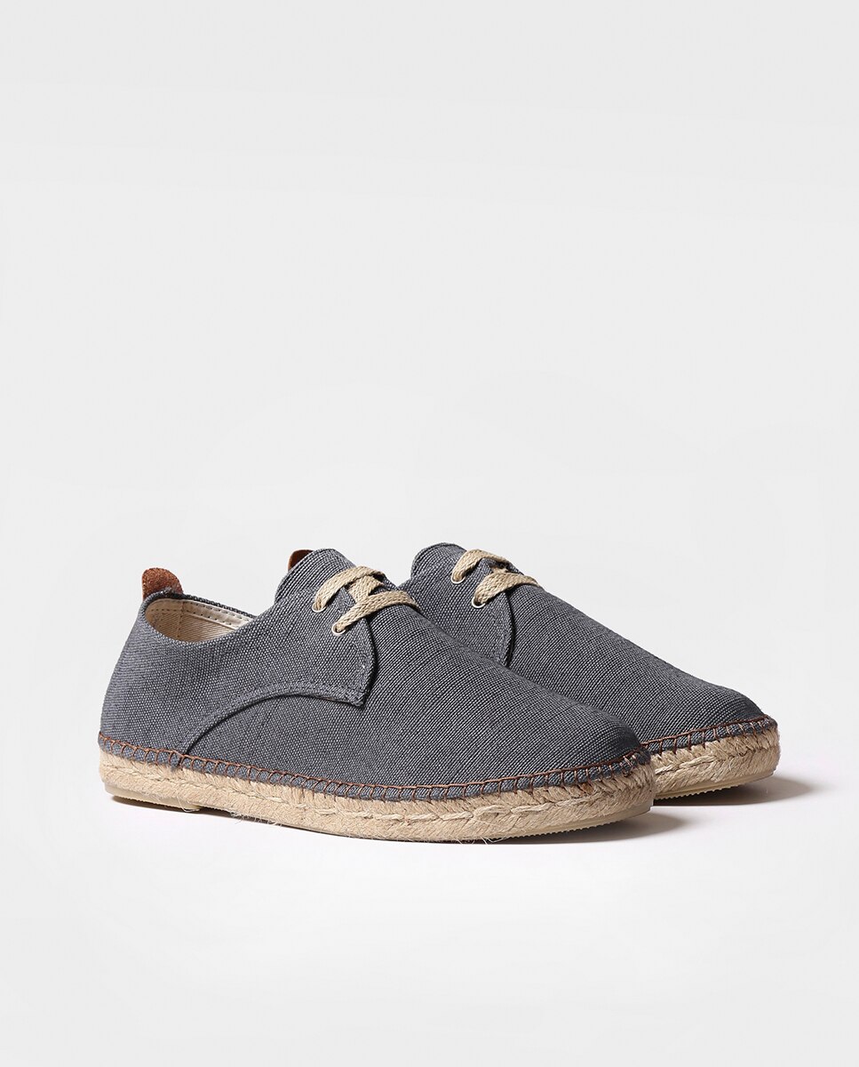 Alpargatas de hombre de tejido con cordones - Toni Pons - Negro Negro-4